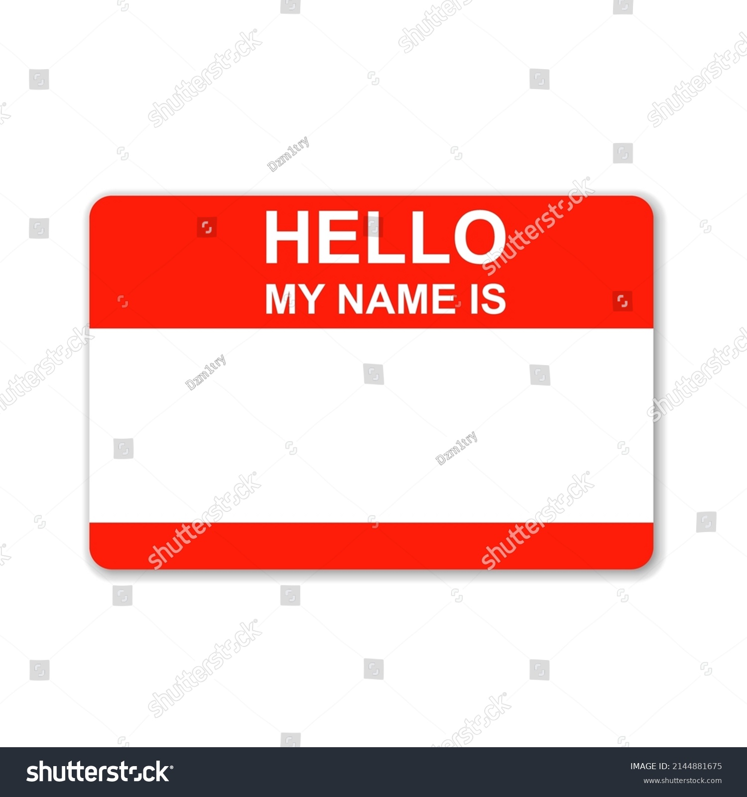 Blank hello name tag template icon. Clipart - Royalty Free Stock Vector ...