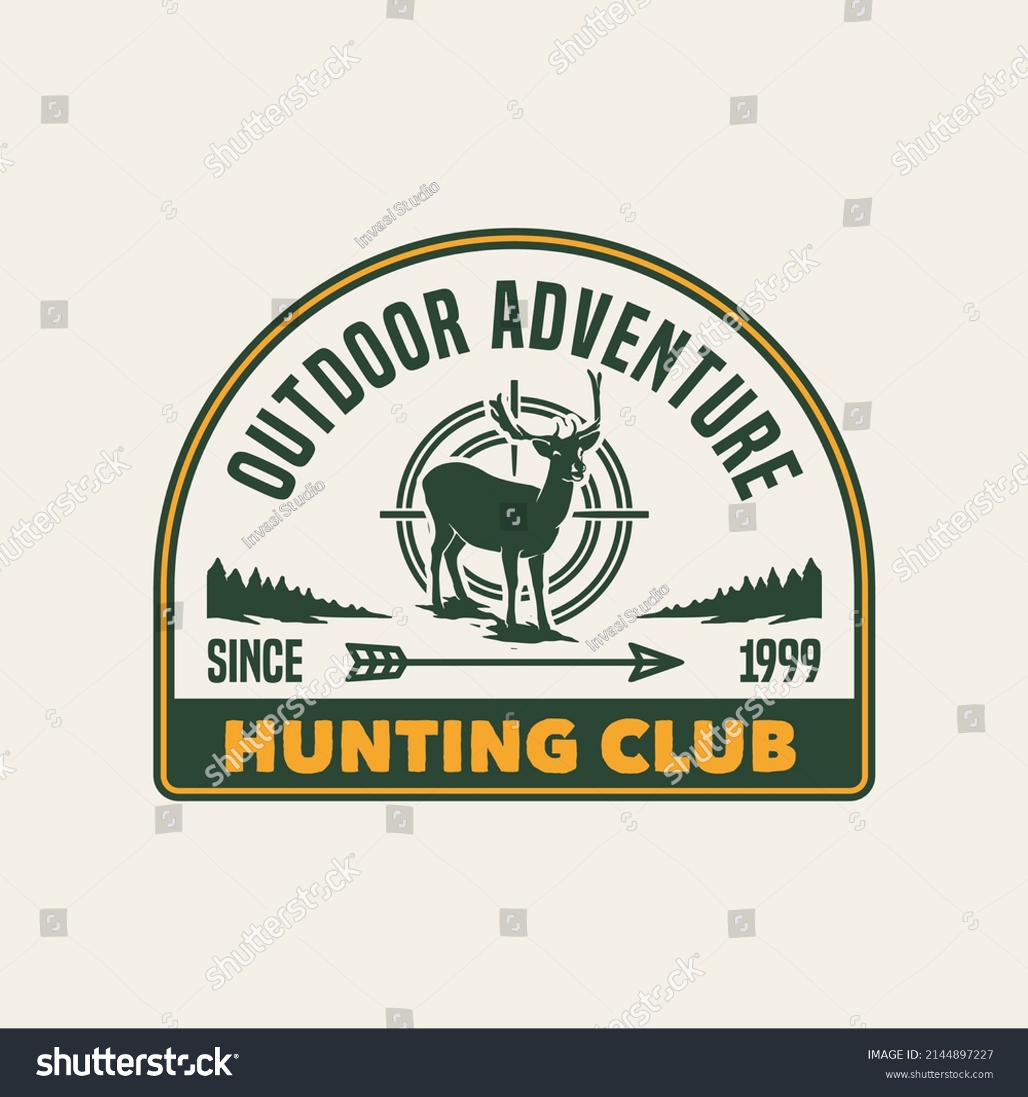 hand-drawn-hunting-club-logo-label-badge-royalty-free-stock-vector