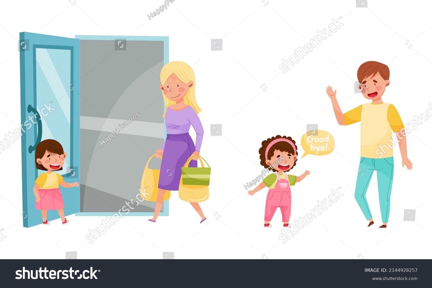 Cute kids showing good manners set. Adorable - Royalty Free Stock ...