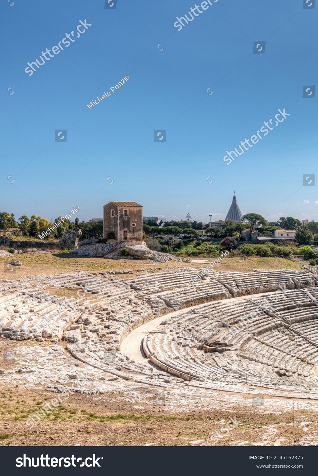 The miller's house inside the archaeological park of Neapolis in Syracuse Sicily and part of the famous Greek theater. #2145162375