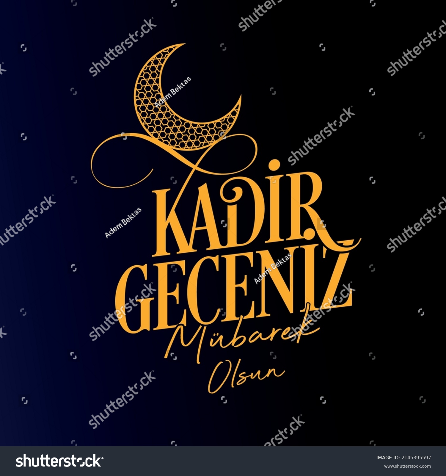 Kadir Geceniz Mübarek Olsun Moon vector on - Royalty Free Stock Vector 