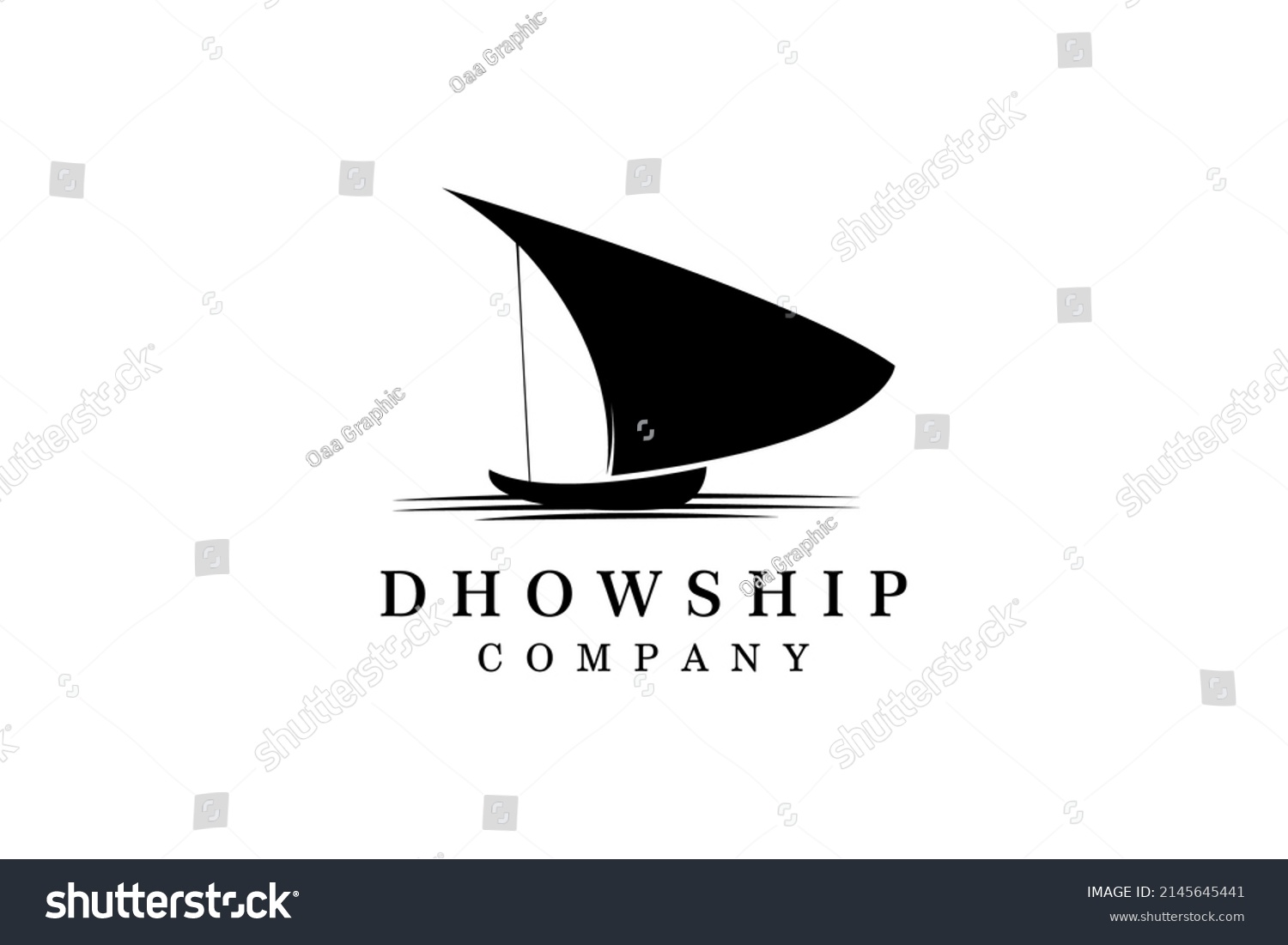 Silhouette of Dhow logo design, Traditional - Royalty Free Stock Vector ...