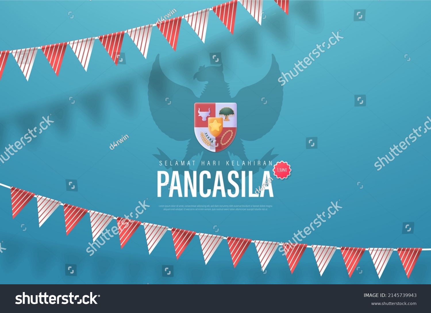 Selamat Hari Lahir Pancasila Translation The Royalty Free Stock Vector 2145739943 3132