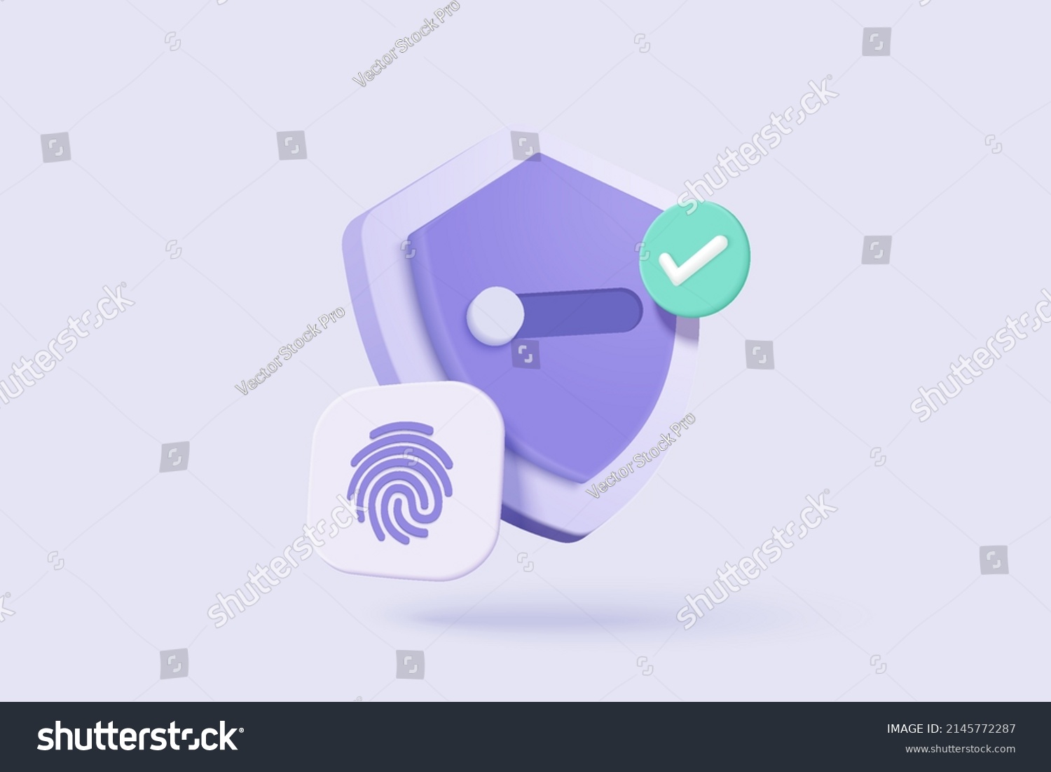 3d fingerprint cyber secure icon. Digital security authentication concept. 3d finger scan for authorization, identity cyber secure. 3d fingerprint scanning sign vector render illustration #2145772287