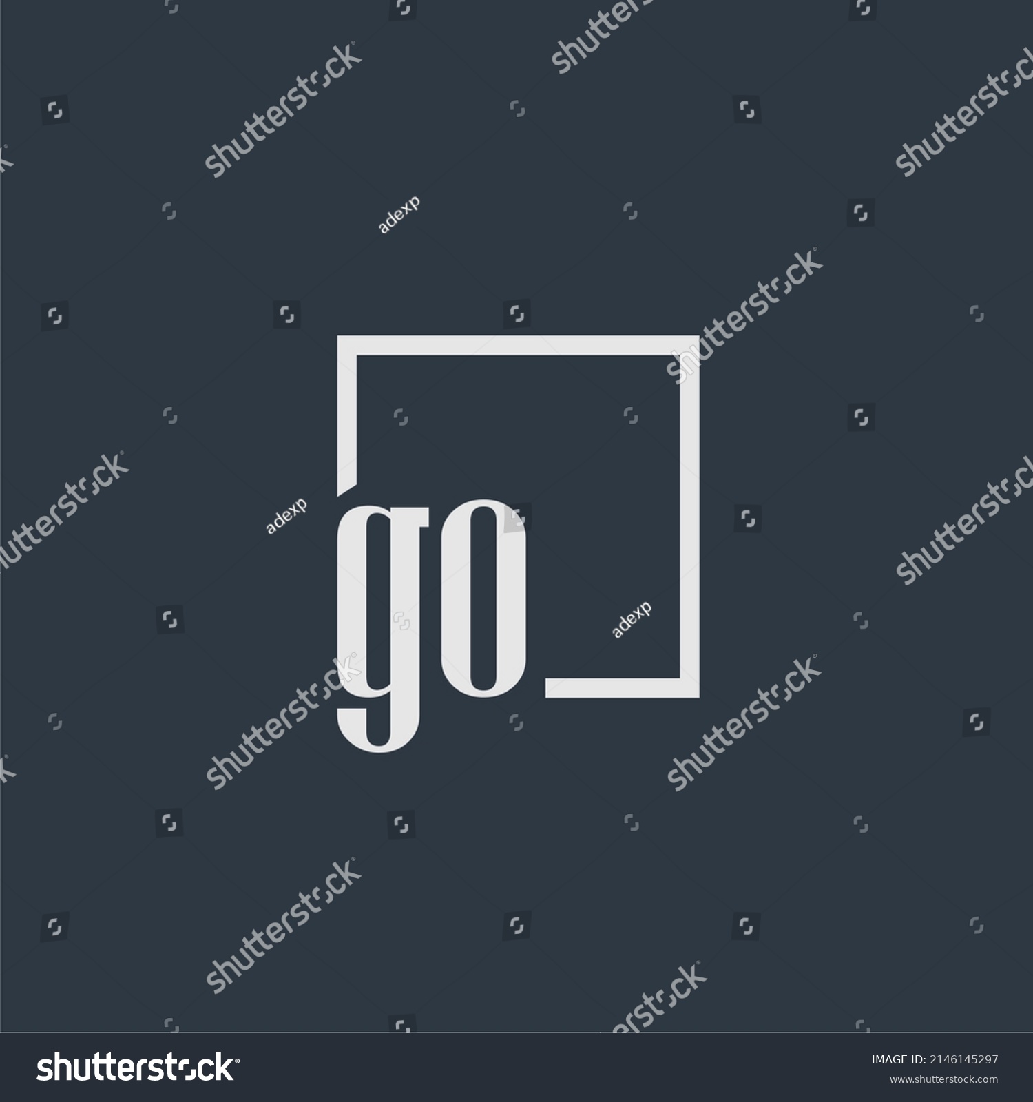 GO initial monogram logo with rectangle style - Royalty Free Stock ...