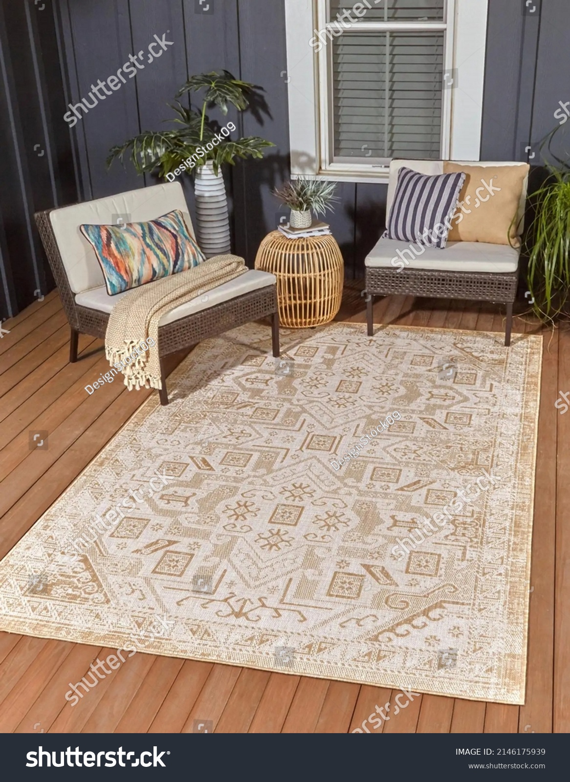 Modern outdoor area rug design. #2146175939
