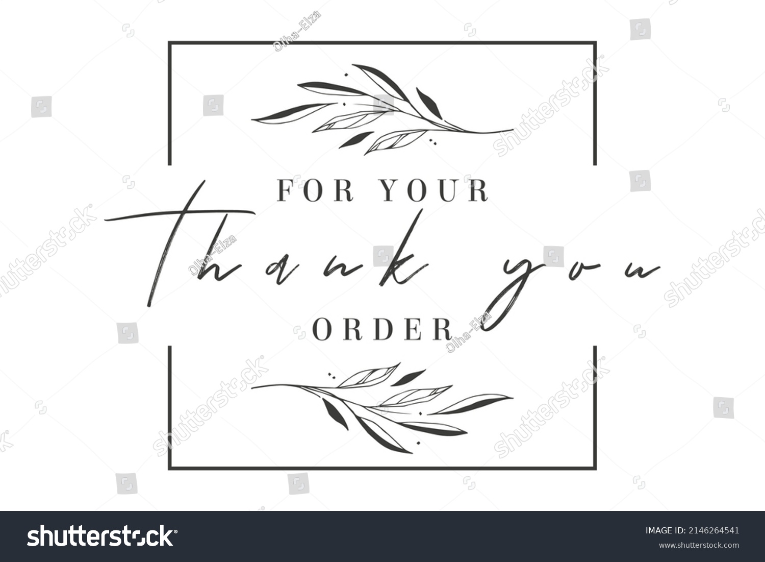 Thank You For Your Order Card Design For Online Royalty Free Stock Vector 2146264541 5811