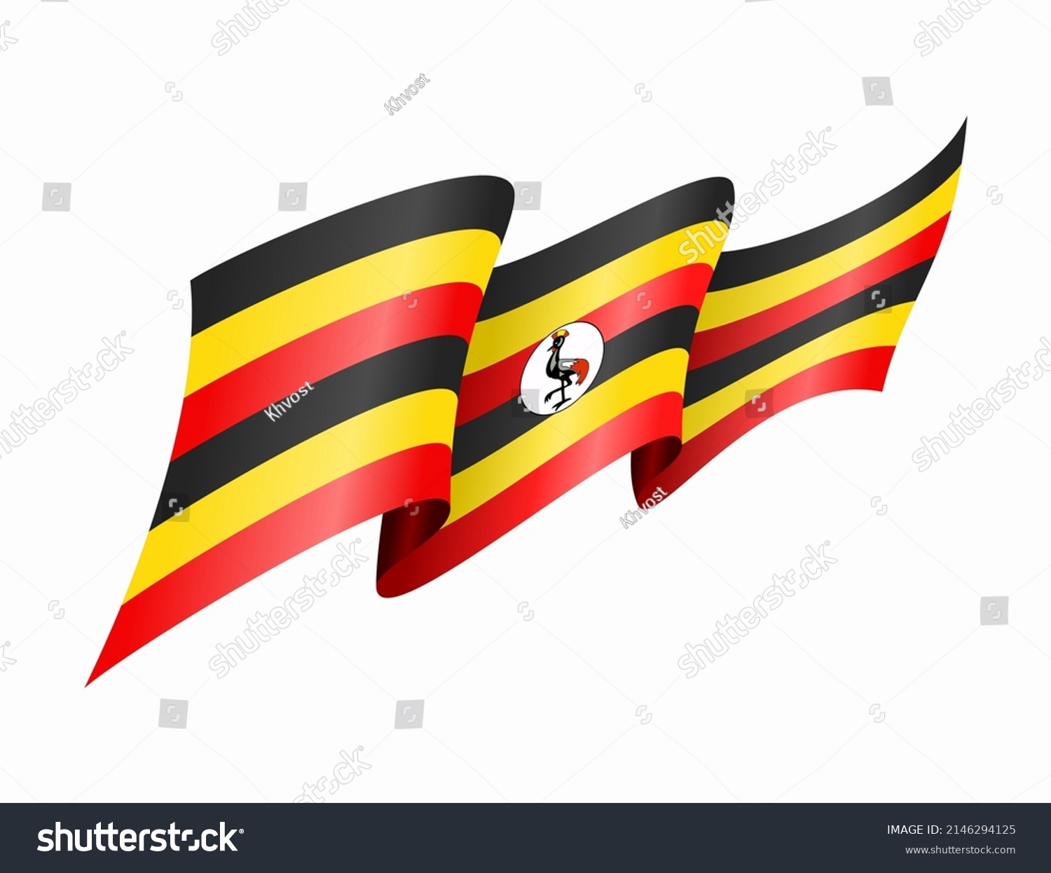 Ugandan flag wavy abstract background. Vector - Royalty Free Stock ...