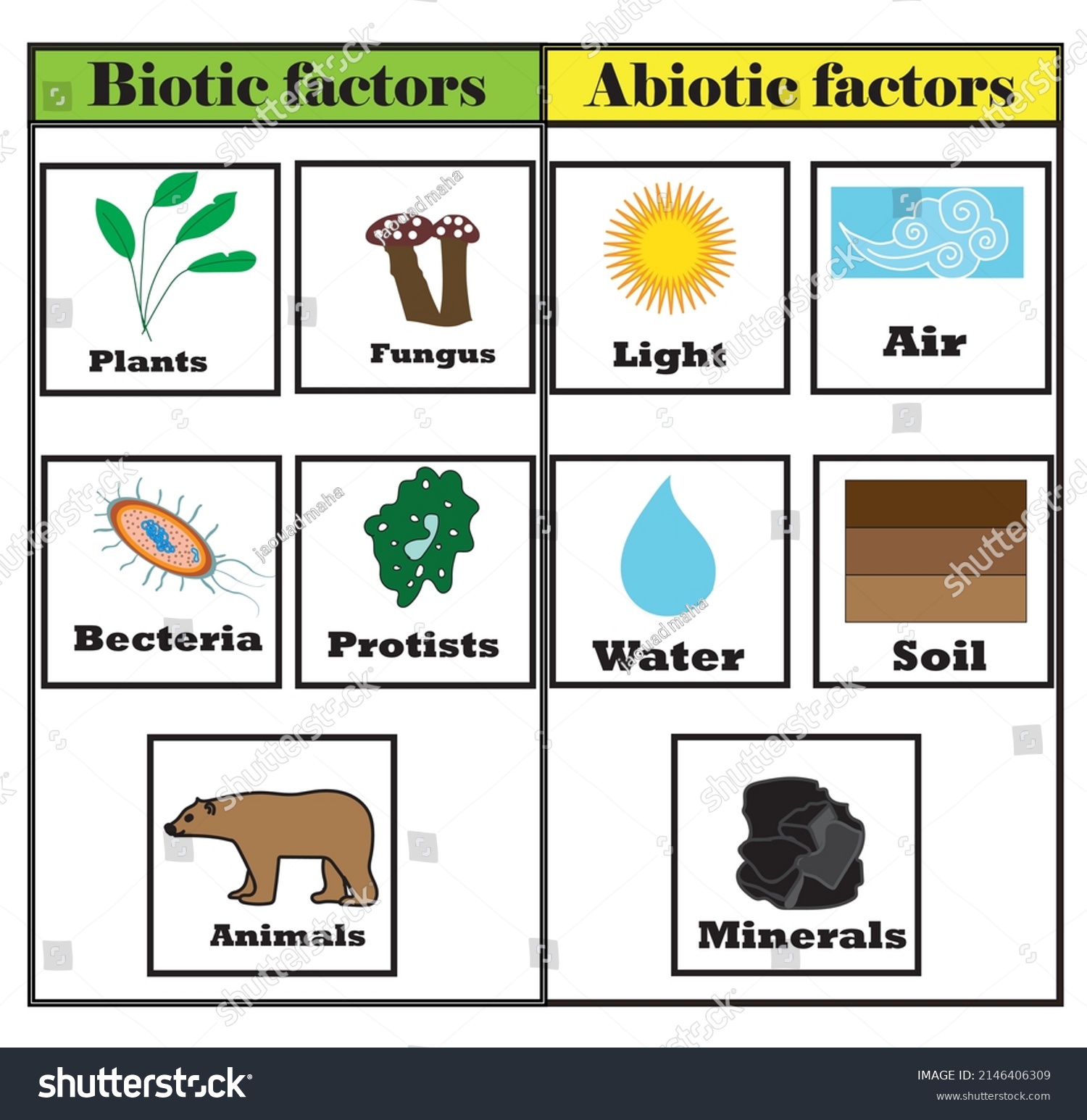 Biotic And Abiotic Factors Diagramnature Royalty Free Stock Vector