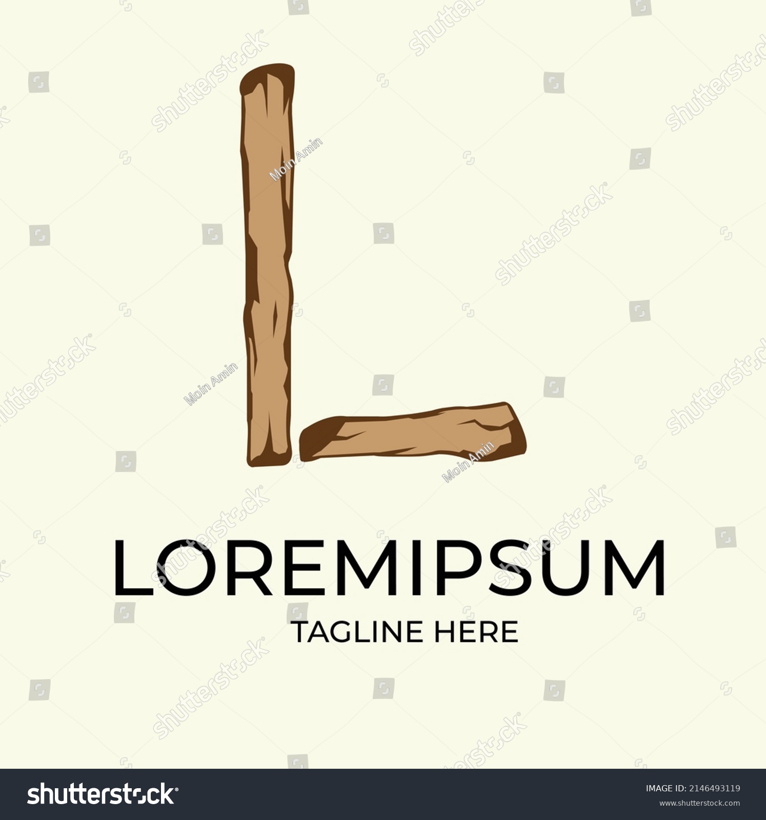 Letter L Wood Font Wooden Plank Font Royalty Free Stock Vector