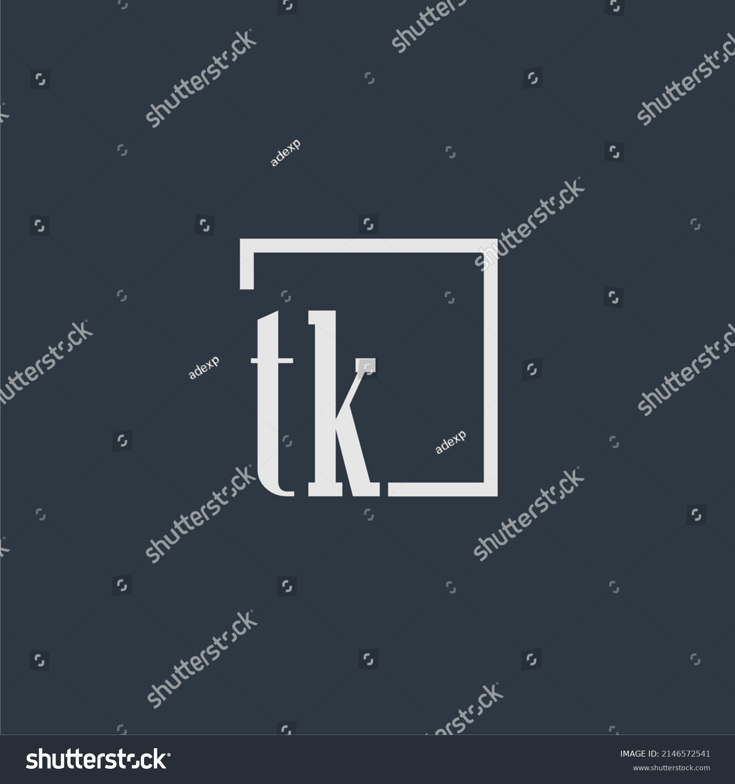 TK initial monogram logo with rectangle style - Royalty Free Stock ...