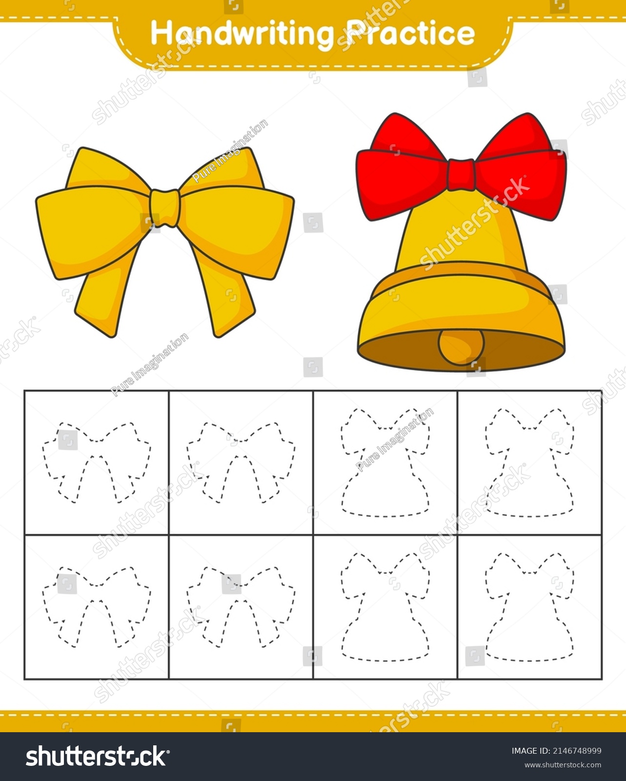 Handwriting practice. Tracing lines of Ribbon - Royalty Free Stock ...