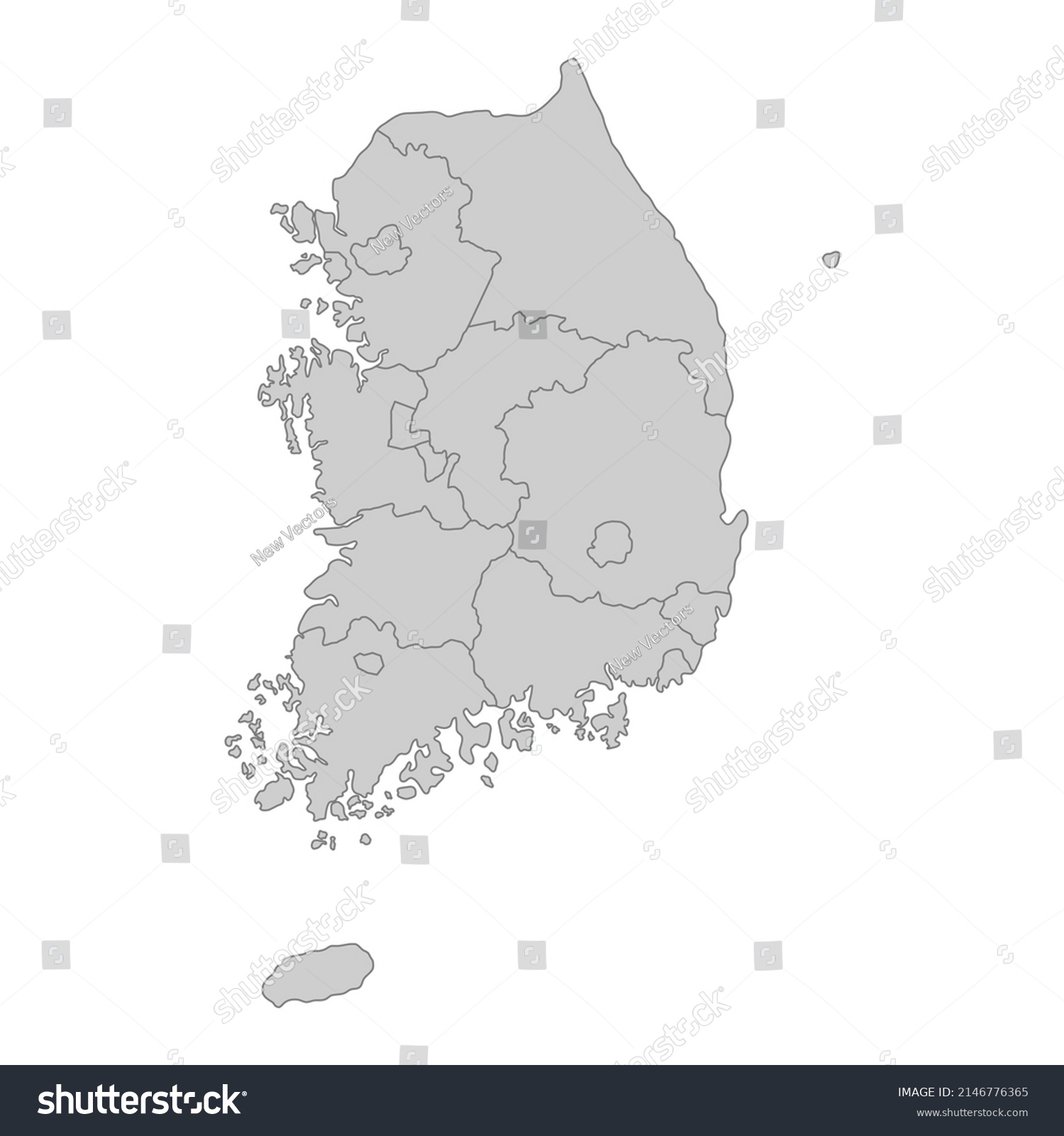 Outline political map of the South Korea. High - Royalty Free Stock ...