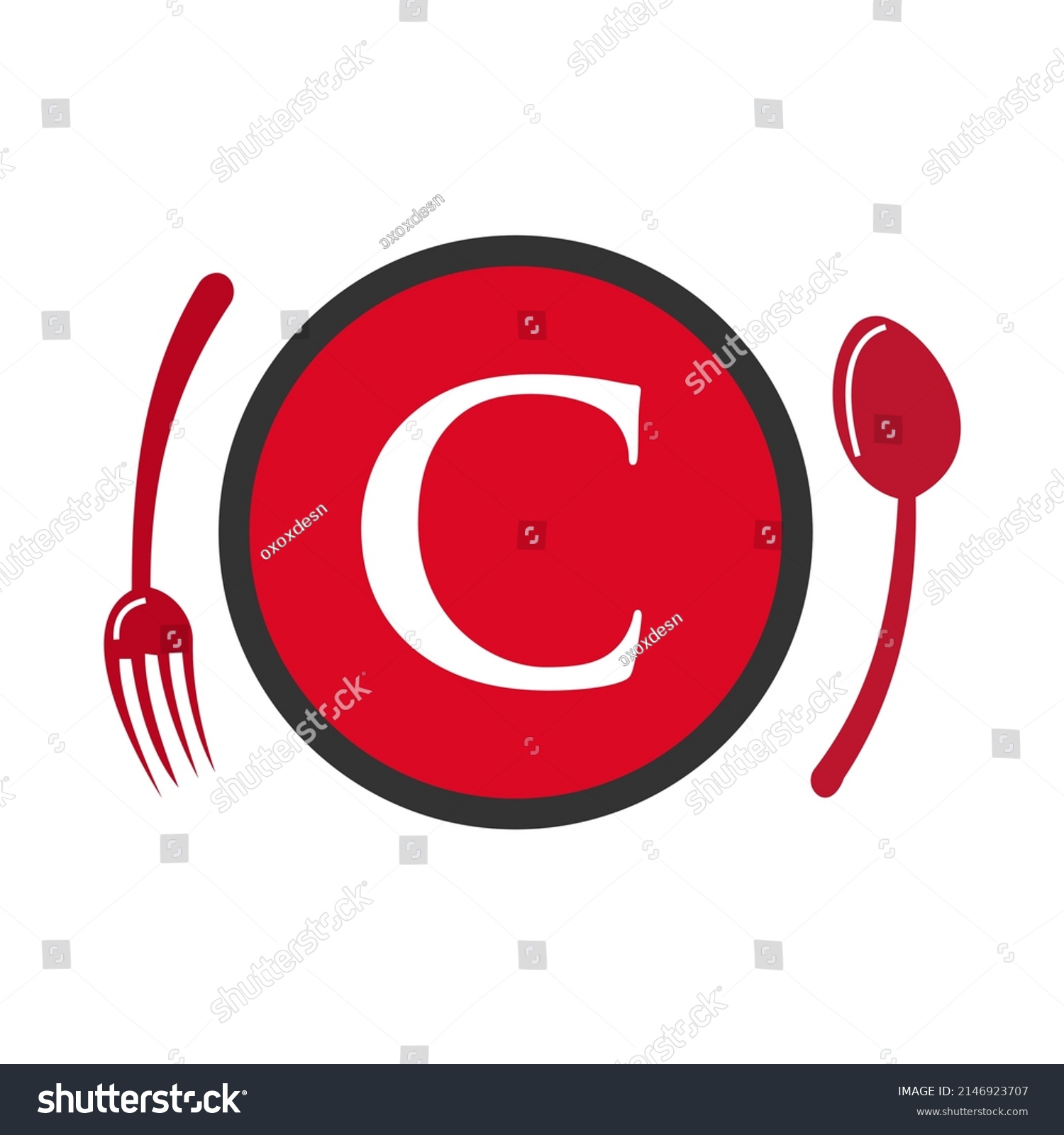 Letter C Restaurant Logo. Restaurant Logotype On Royalty Free Stock