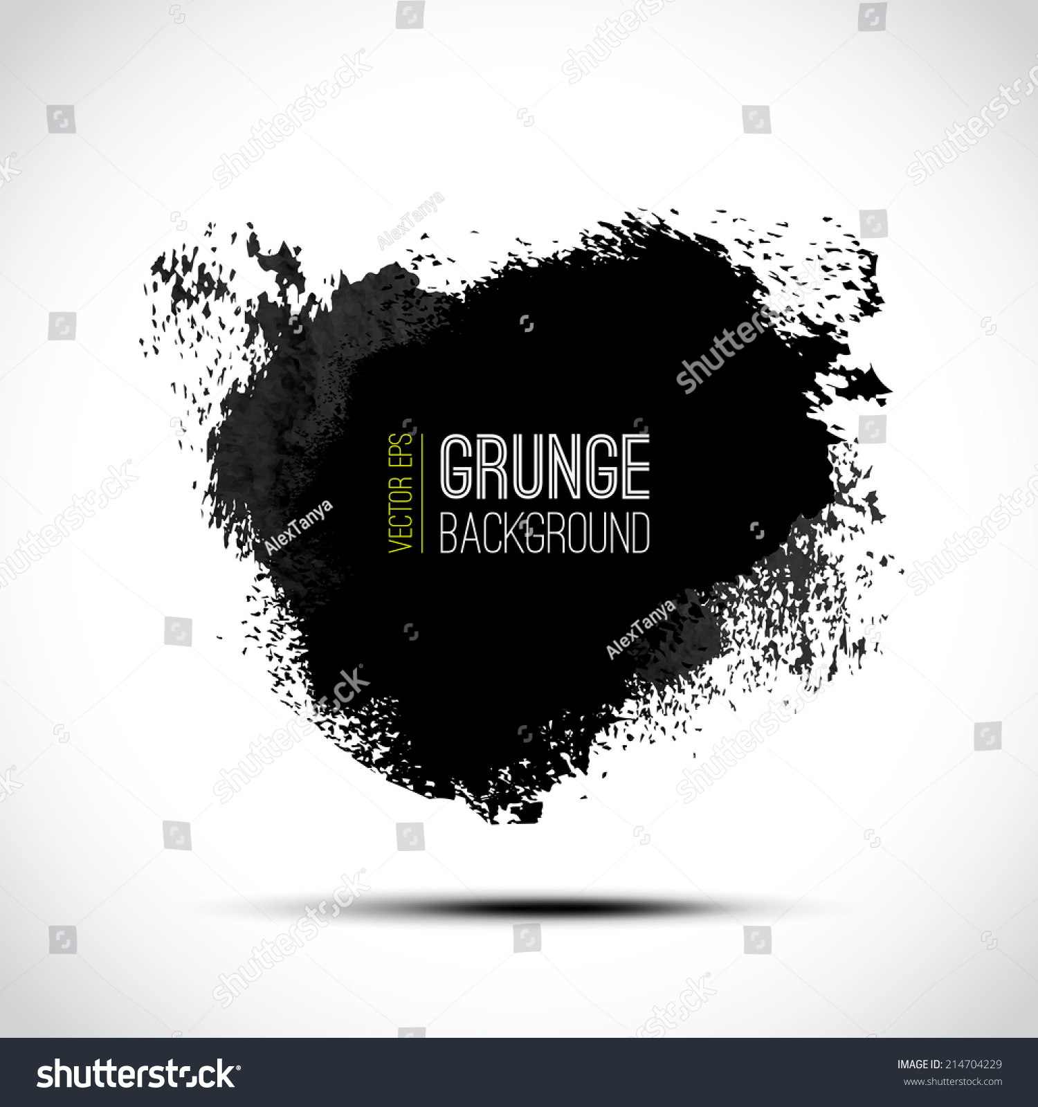 Vector ink splatter isolated on white. Abstract grunge design element. Black and white design. Hand drawn splash. Can be used for banner, flayer, book cover, restaurant menu, poster etc  #214704229