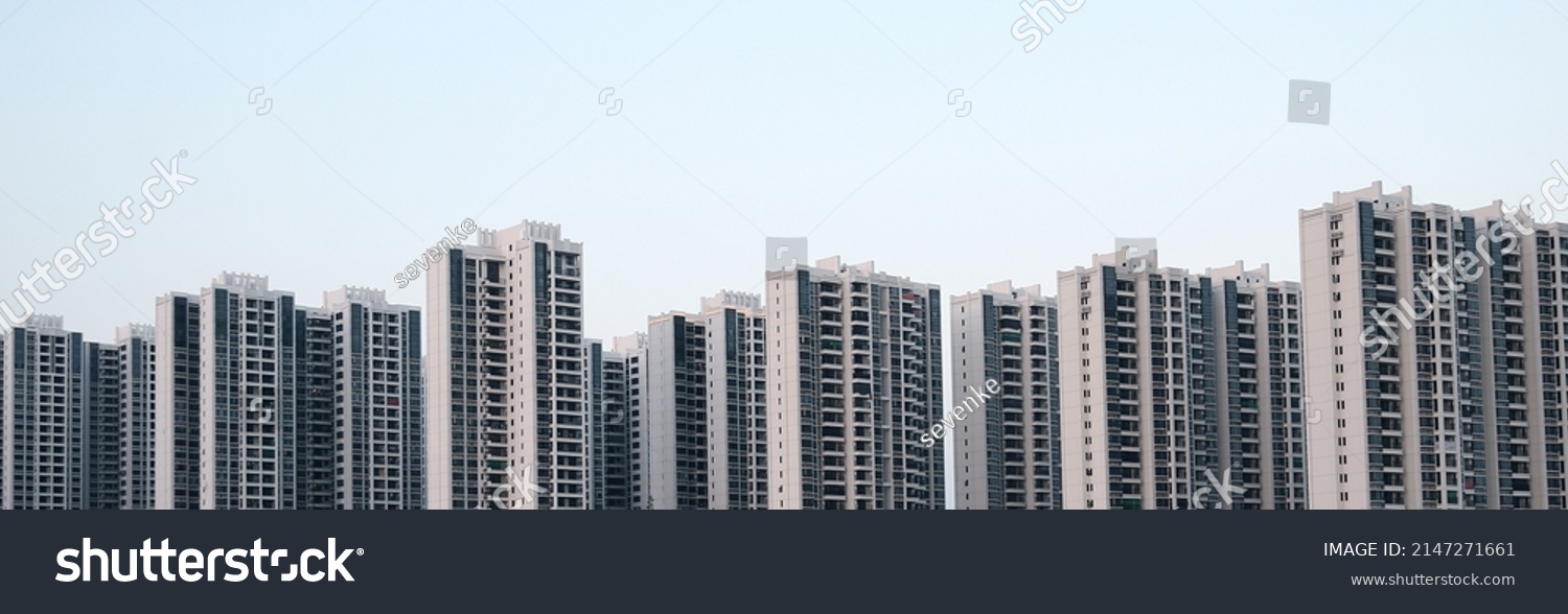 Exterior of high rise residential building in Hong Kong city #2147271661