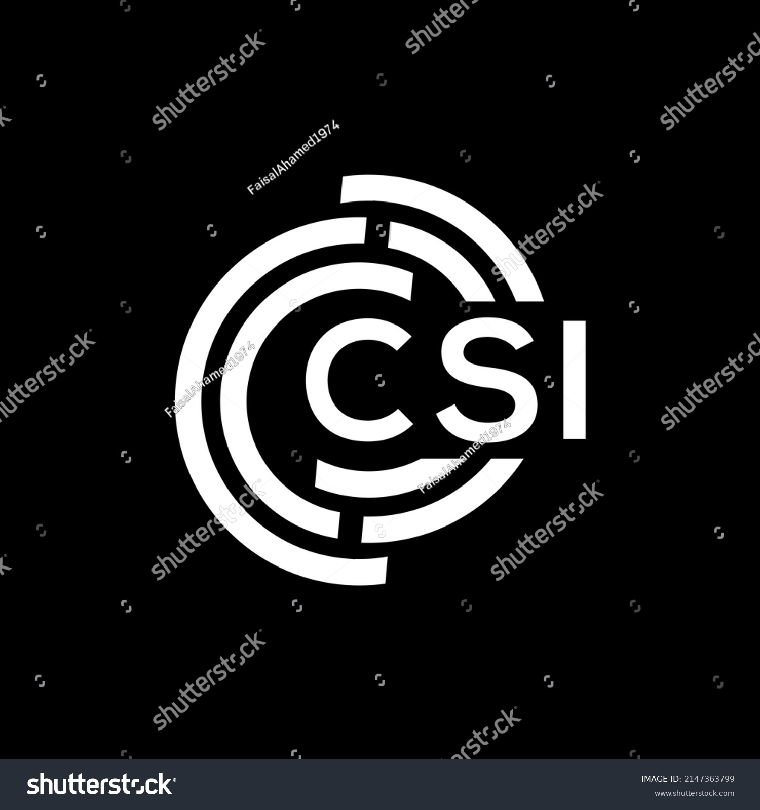 Csi Letter Logo Design On Black Background Csi Royalty Free Stock