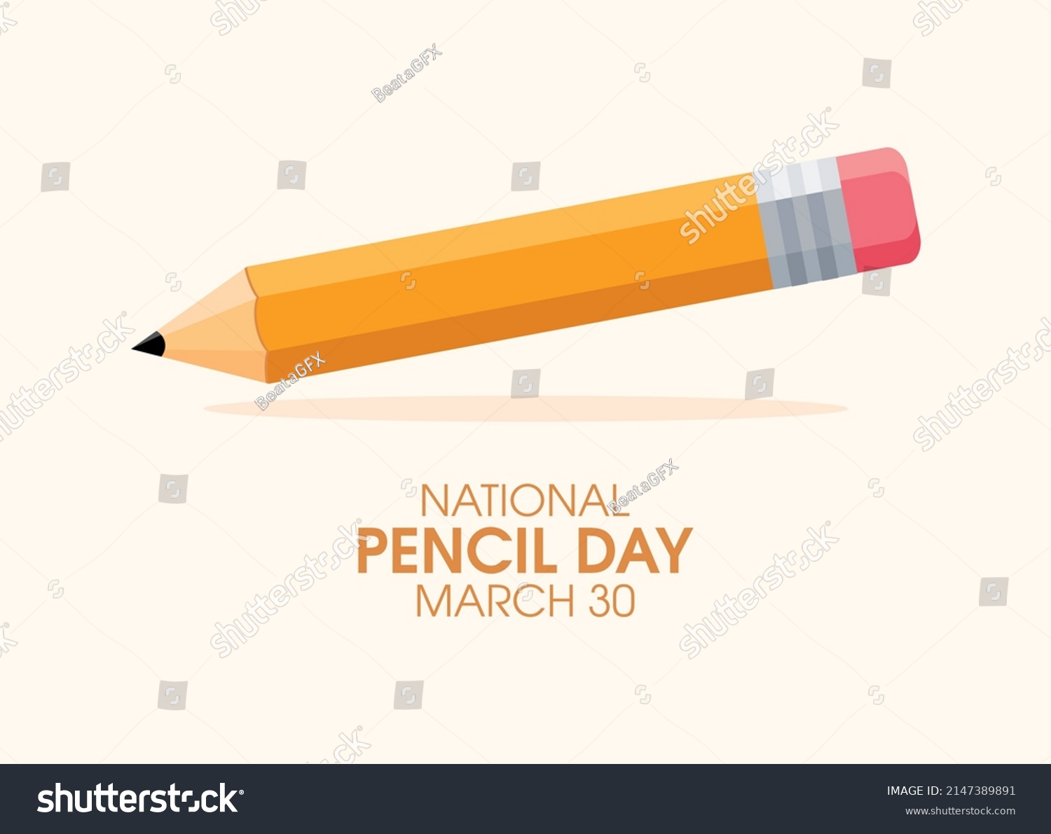 National Pencil Day Poster with drawing tool Royalty Free Stock