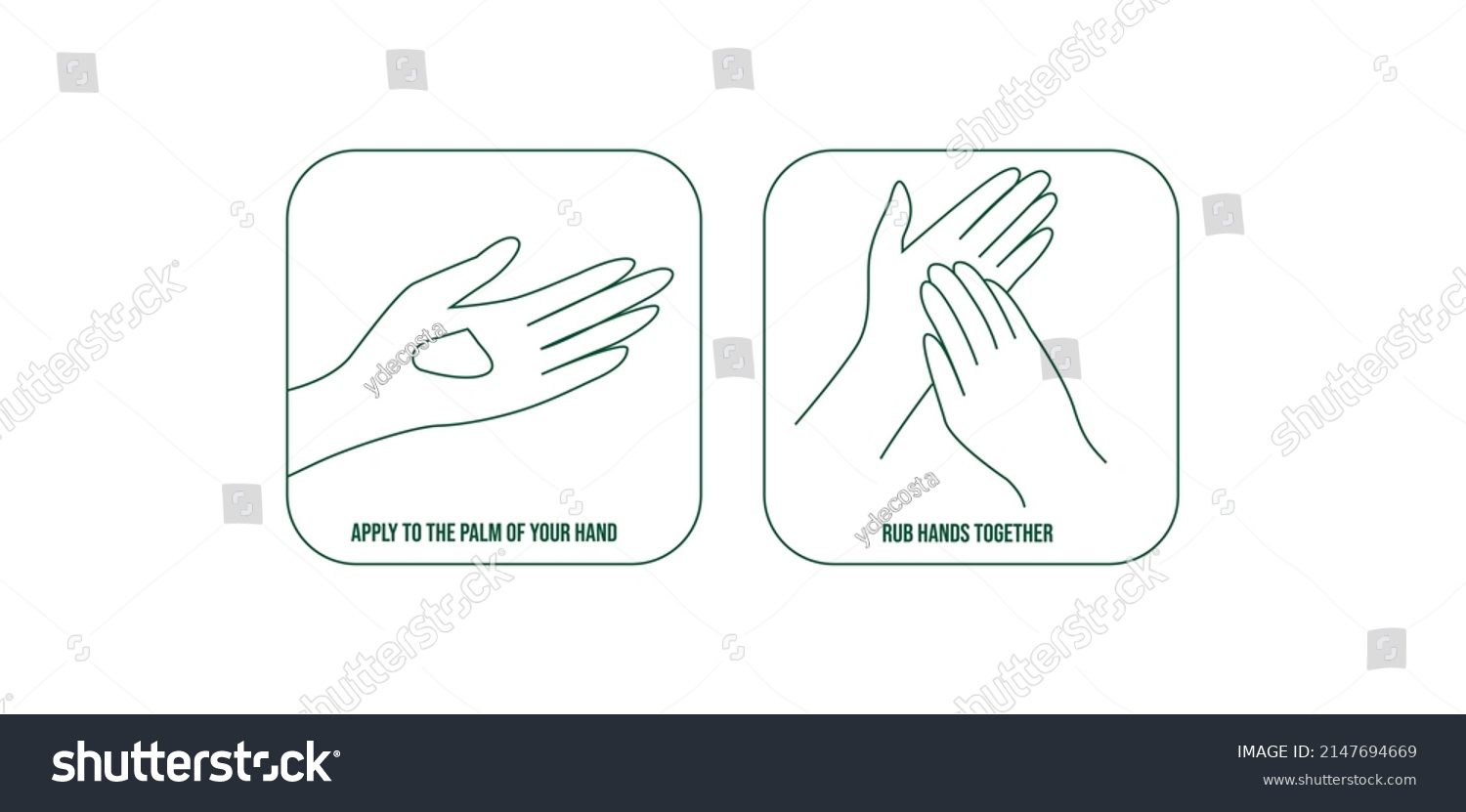 apply to palm of the hand, rub hands together - Royalty Free Stock ...