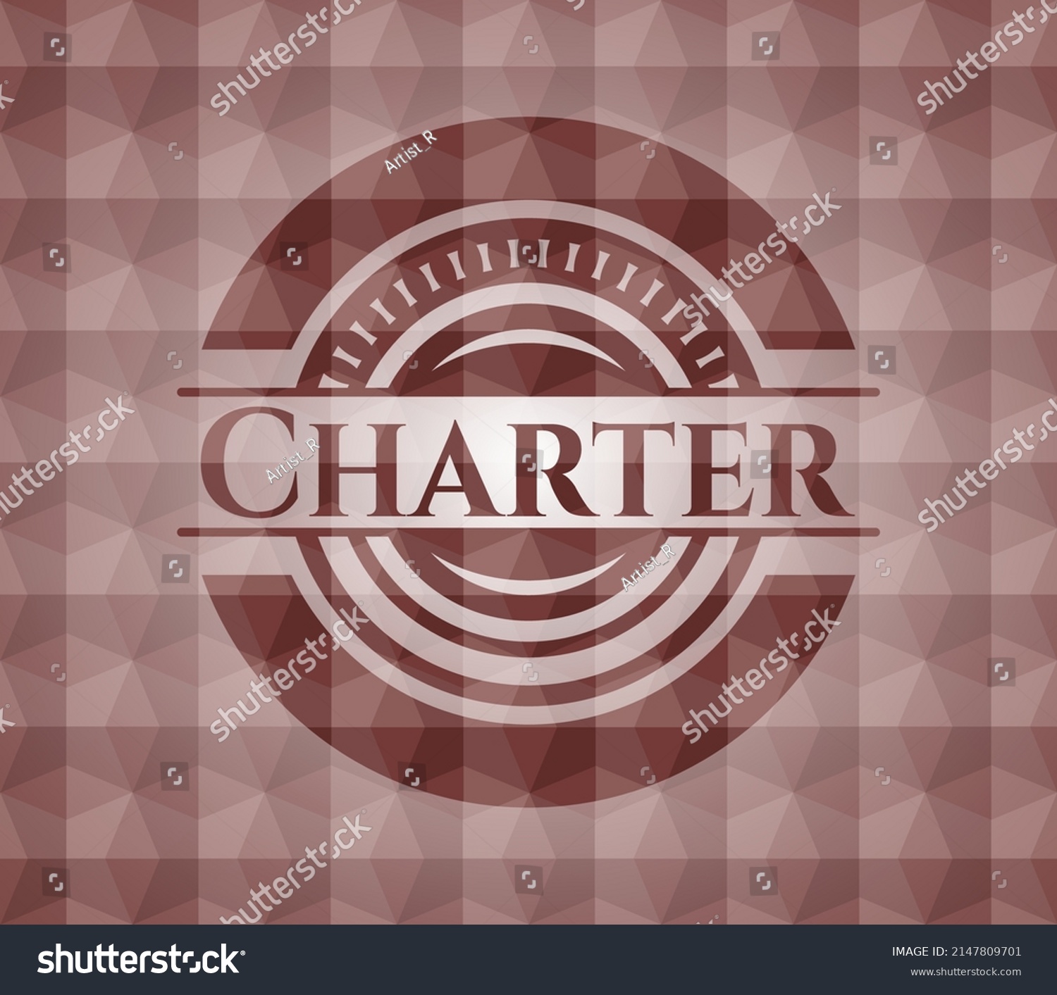 Charter red seamless emblem with geometric - Royalty Free Stock Vector ...