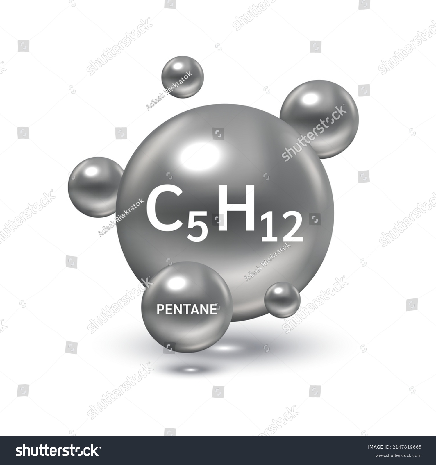 Pentane gas (C5H12) molecule models and Physical - Royalty Free Stock ...