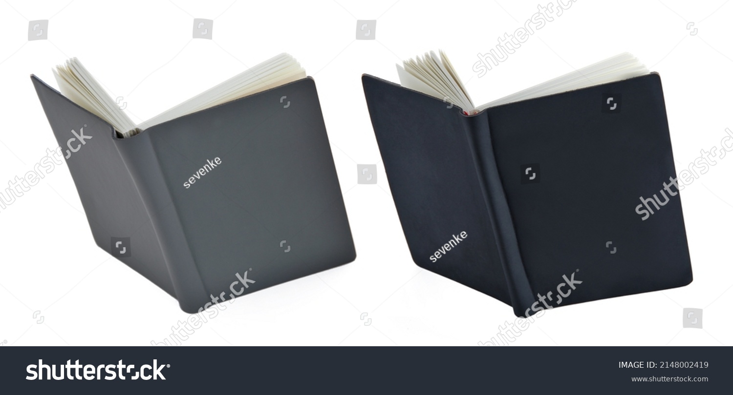 Open book with  cover on white background #2148002419