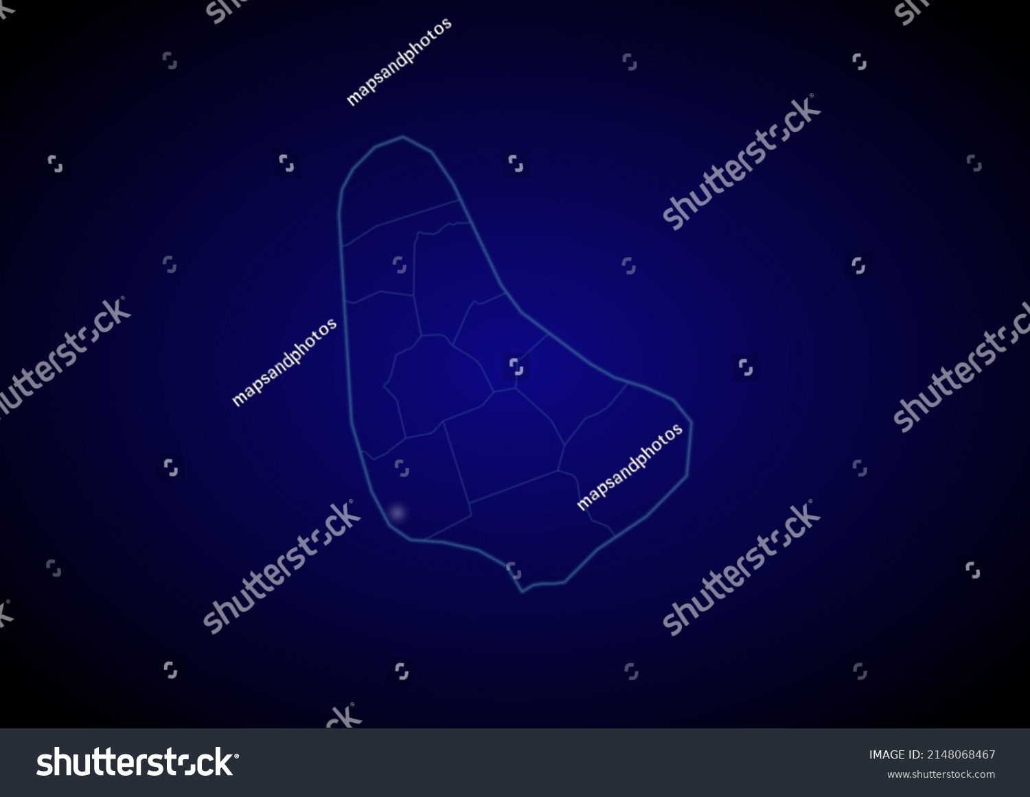 Barbados Concept Vector Map With Glowing Cities Royalty Free Stock   Avopix 2148068467 