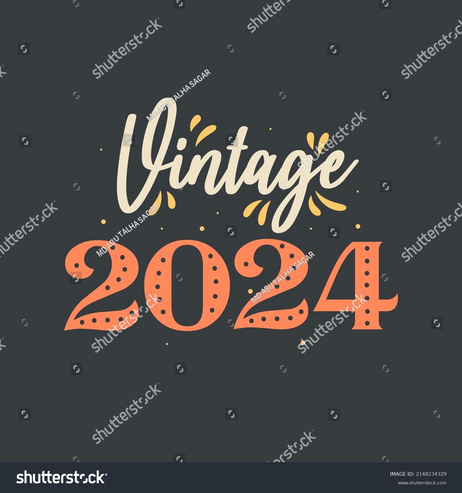 Vintage 2024. 2024 Vintage Retro Birthday Royalty Free Stock Vector