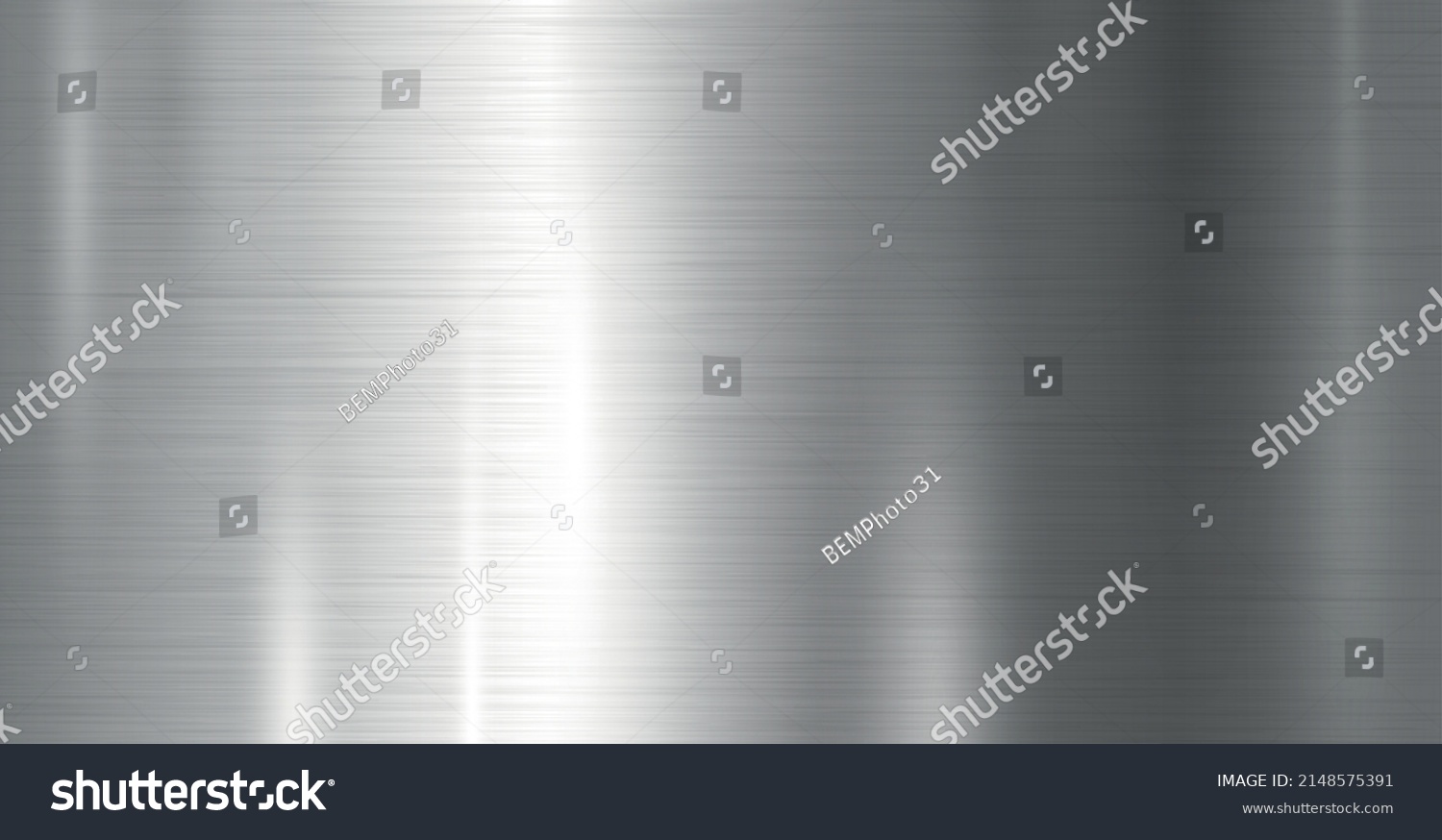 Panoramic background silver steel metal texture - Vector illustration #2148575391