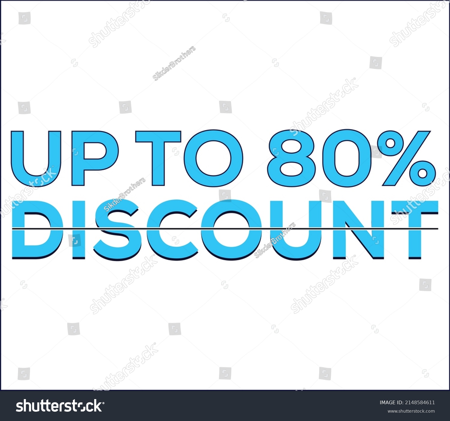 Up to 80% percentage off Sale. Discount offer price sign. Special offer symbol. Discount tag badge Vector Illustration. Perfect design for shop and sale banners #2148584611