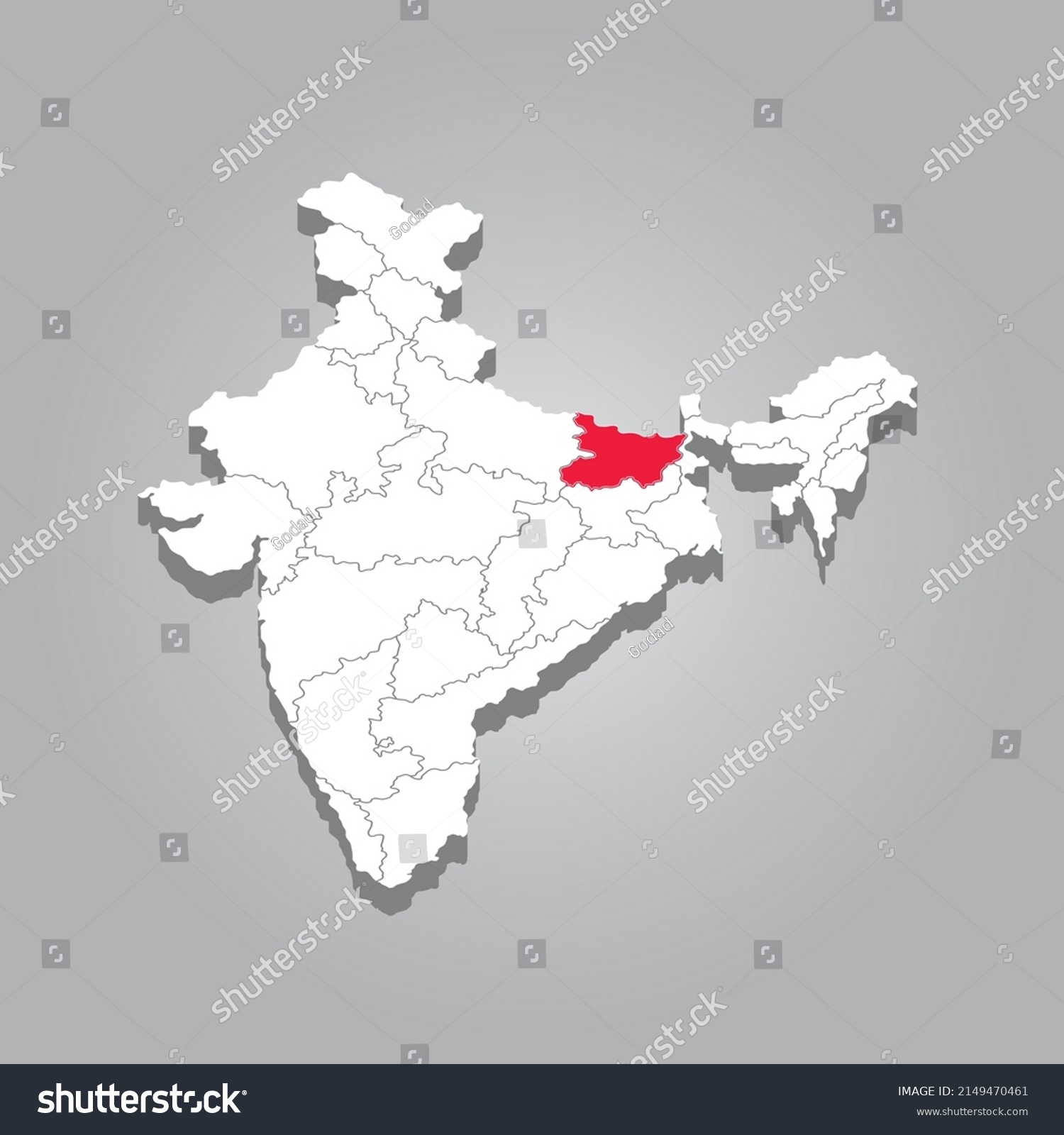 Political Map Of India 3D Map Of India And Map - Royalty Free Stock ...