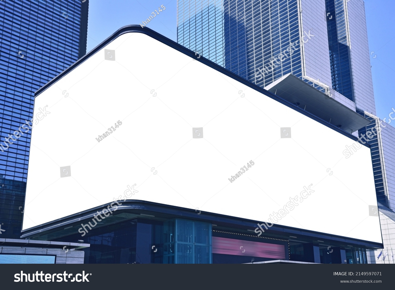 Outdoor billboard advertisement mock-up background of buildings in big cities #2149597071