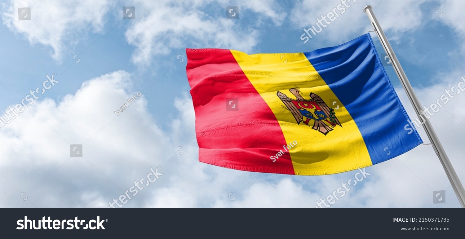 Flag of Moldova The national flag of the Republic of Moldova (Romanian: Drapelul Moldovei) is a vertical triband of blue, yellow, and red,  #2150371735
