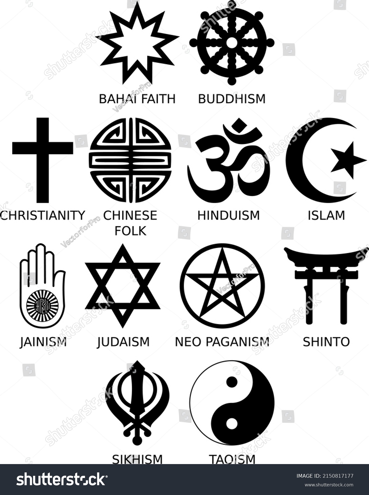 Vector Symbols from Twelve World Religious - Royalty Free Stock Vector ...