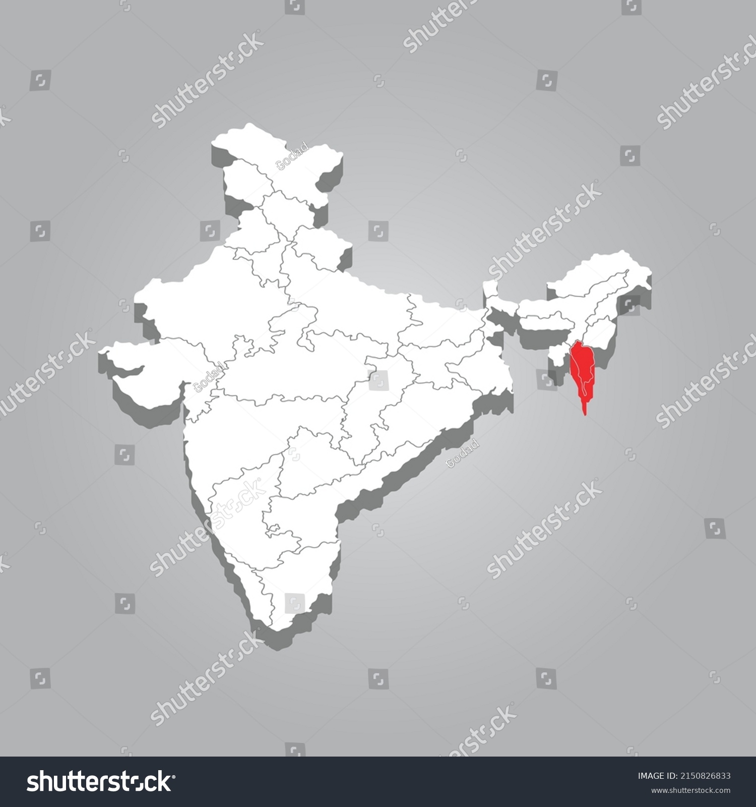 Political Map of India 3D Map of India and Map - Royalty Free Stock ...