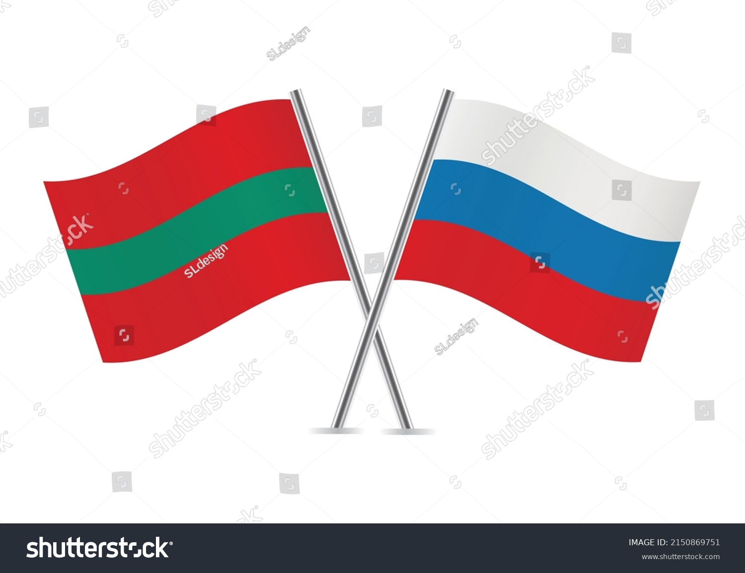 Transnistria And Russia Crossed Flags The Royalty Free Stock Vector