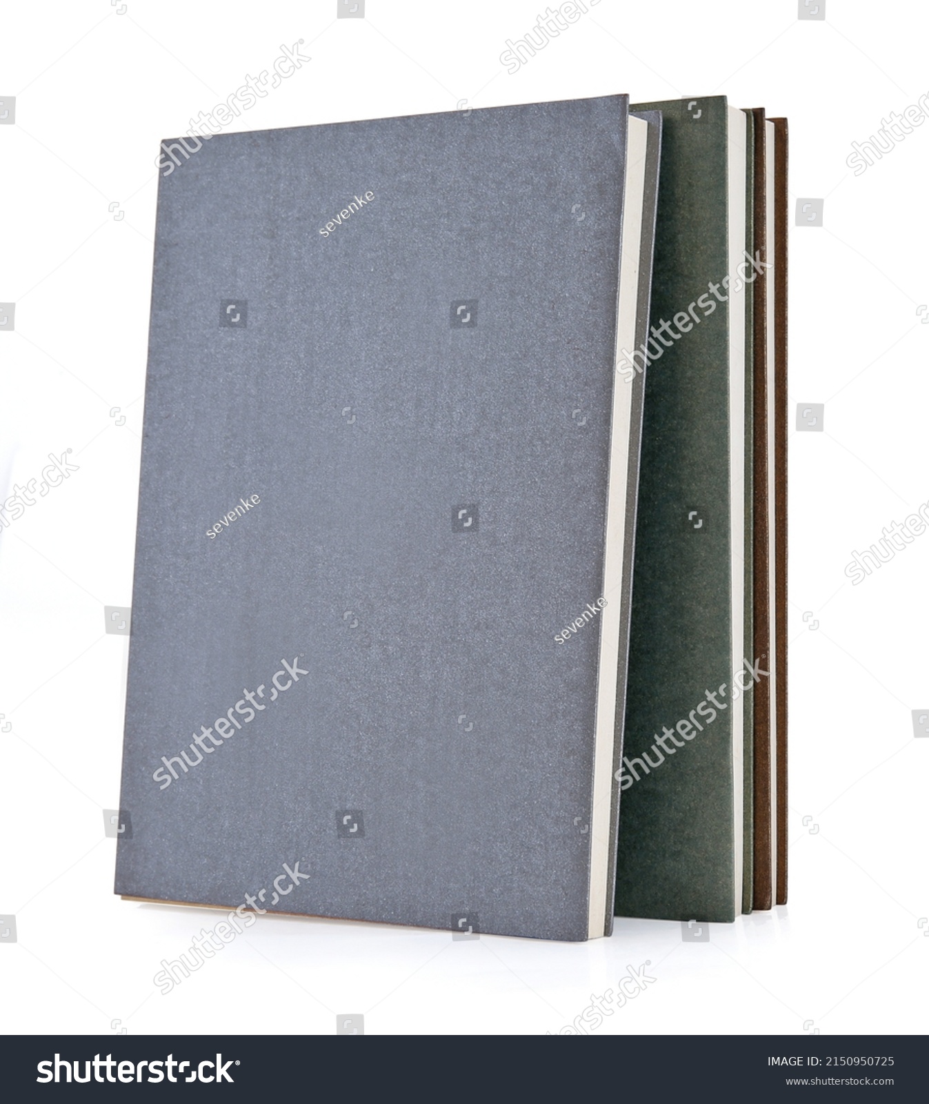 Stack of book isolated on white background, notebook and textbook, heap of stationery and note, learning and study, heap diary or literature, education and business collection concept. #2150950725