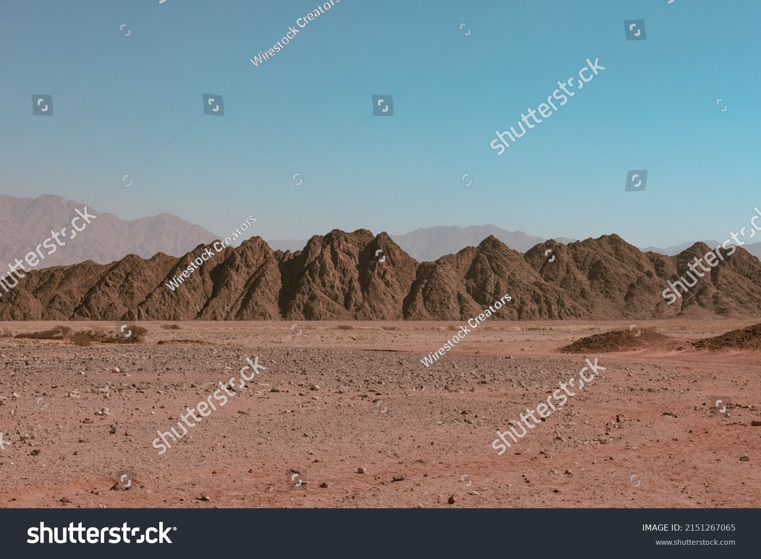 The view of the mountains range against blue sky  Sinai, Egypt  #2151267065