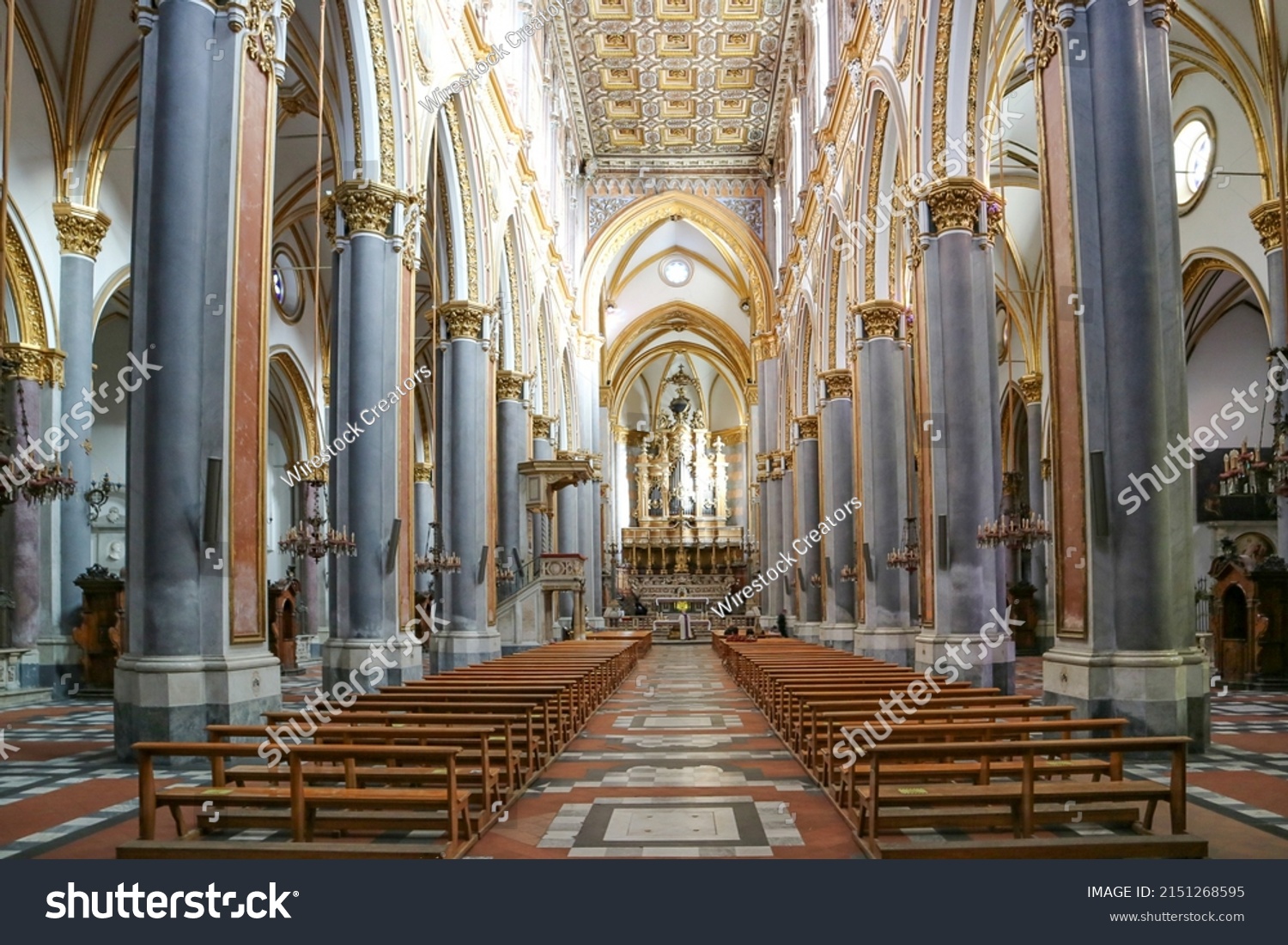 The interior of the church dedicated to Saint Dominic Major in Naples, Italy #2151268595