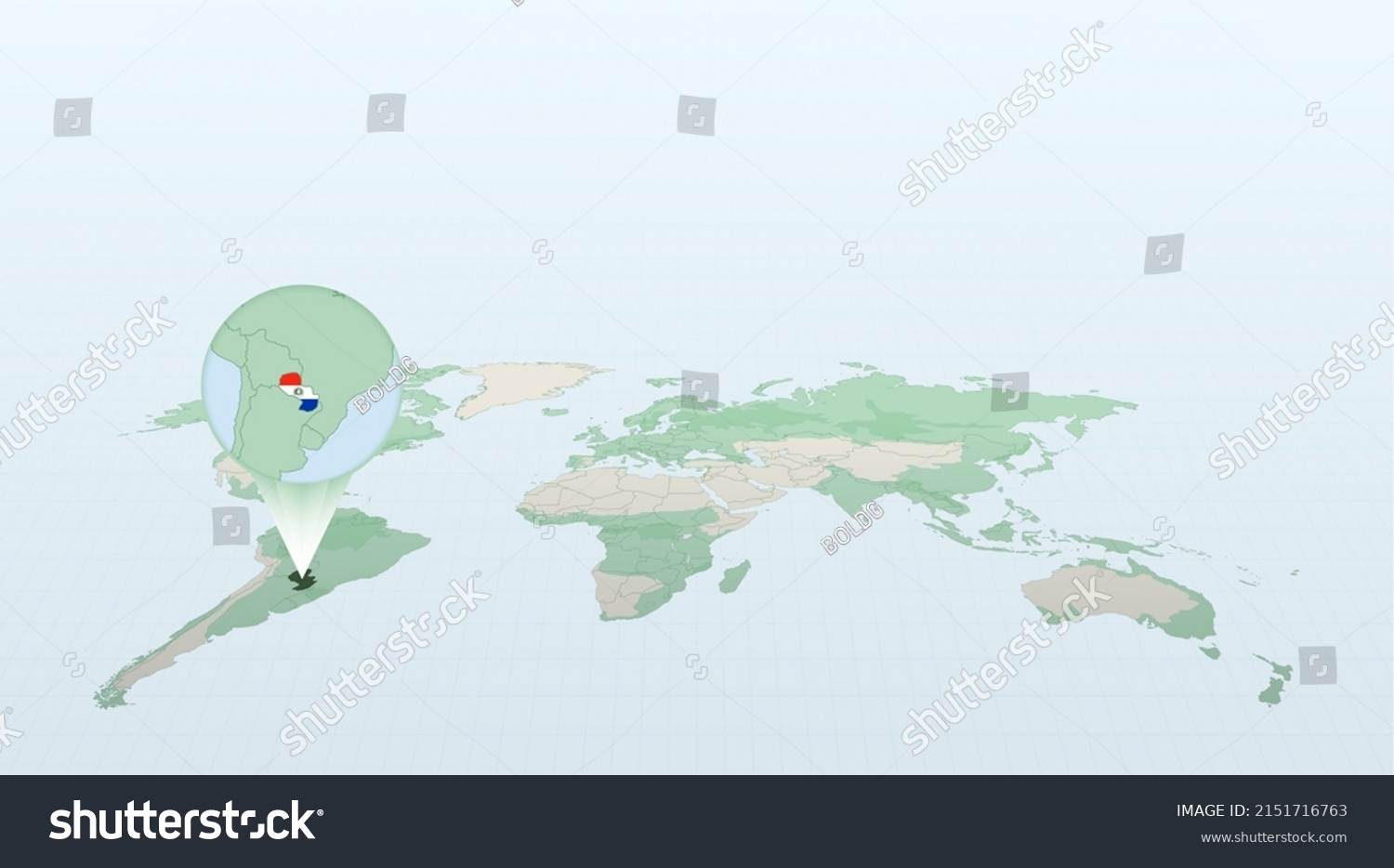 World Map In Perspective Showing The Location Of Royalty Free Stock   Avopix 2151716763 