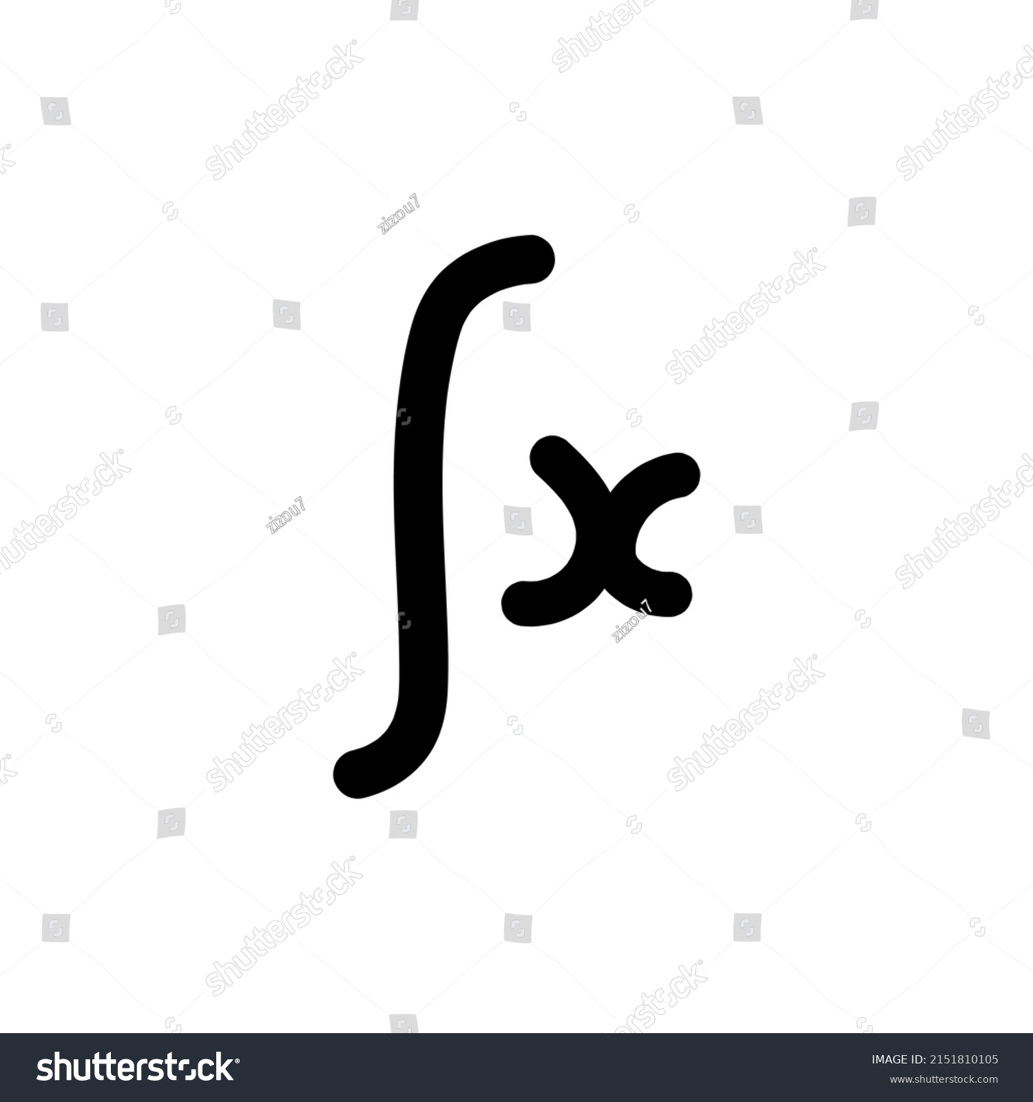 Hand Drawn Of Black Integral Symbol Mathematics Royalty Free Stock Vector 2151810105 2555