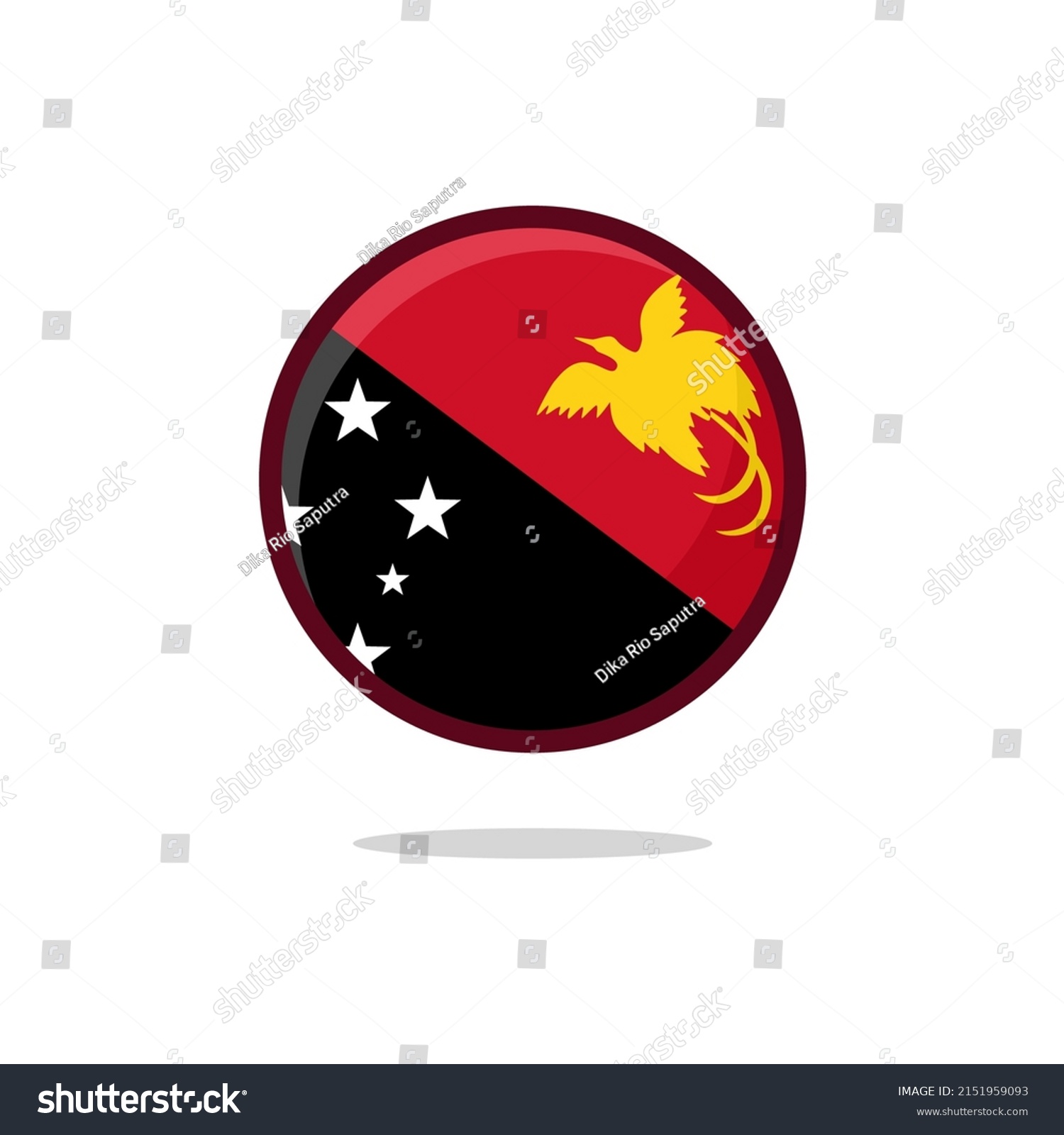 Papua New Guinea Flag Icon. Papua New Guinea - Royalty Free Stock ...