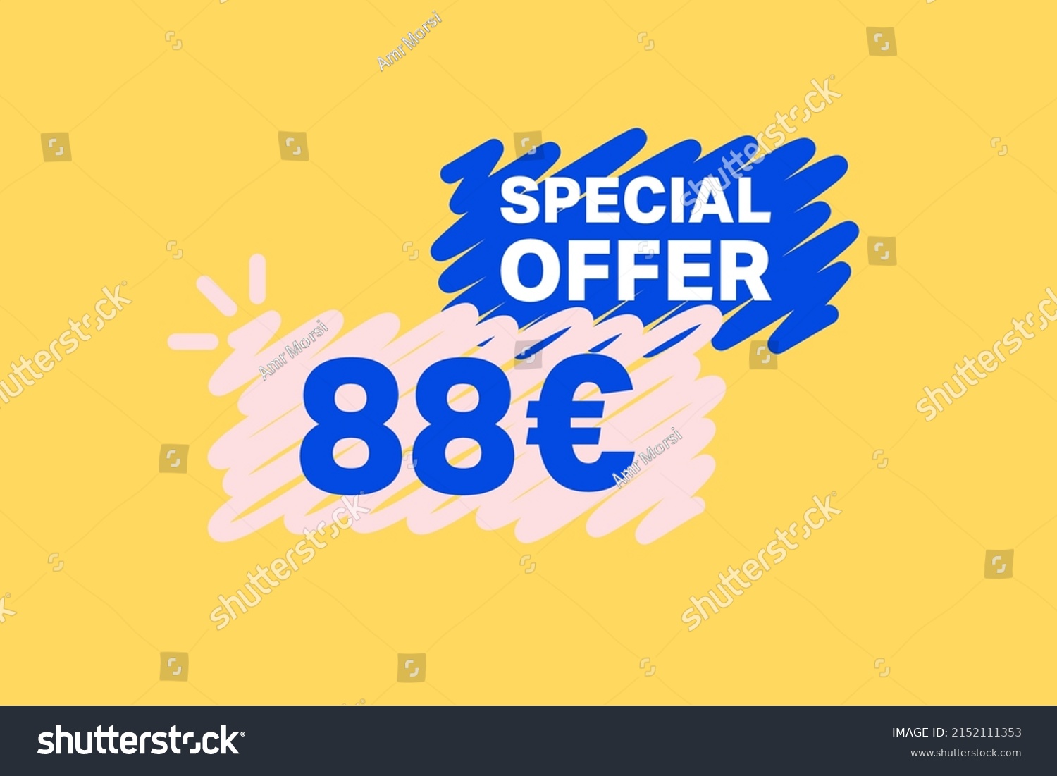 88 Euro OFF Sale Discount Banner Shape Template Royalty Free Stock