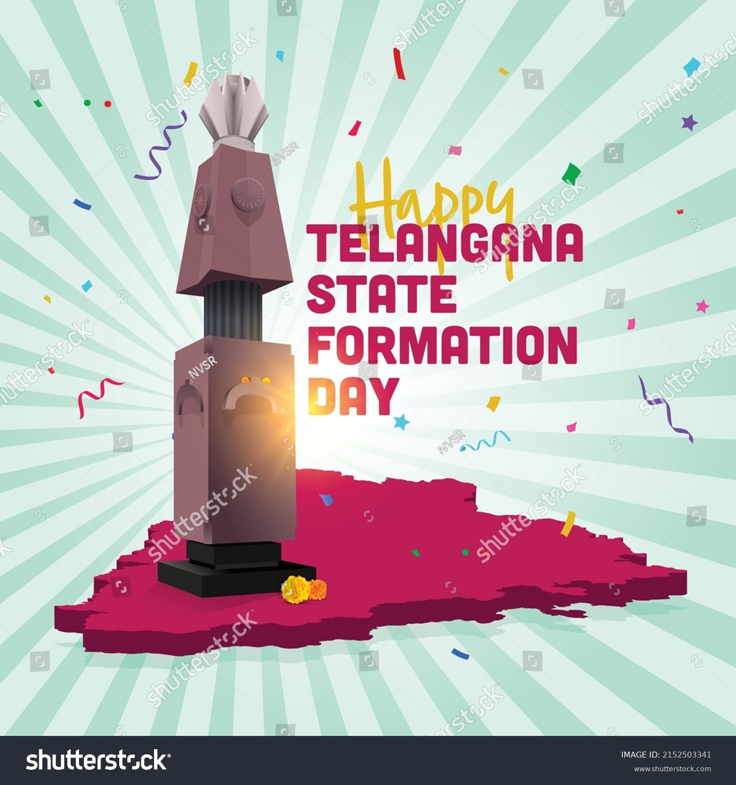 Telangana state formation day celebration confetti around #2152503341
