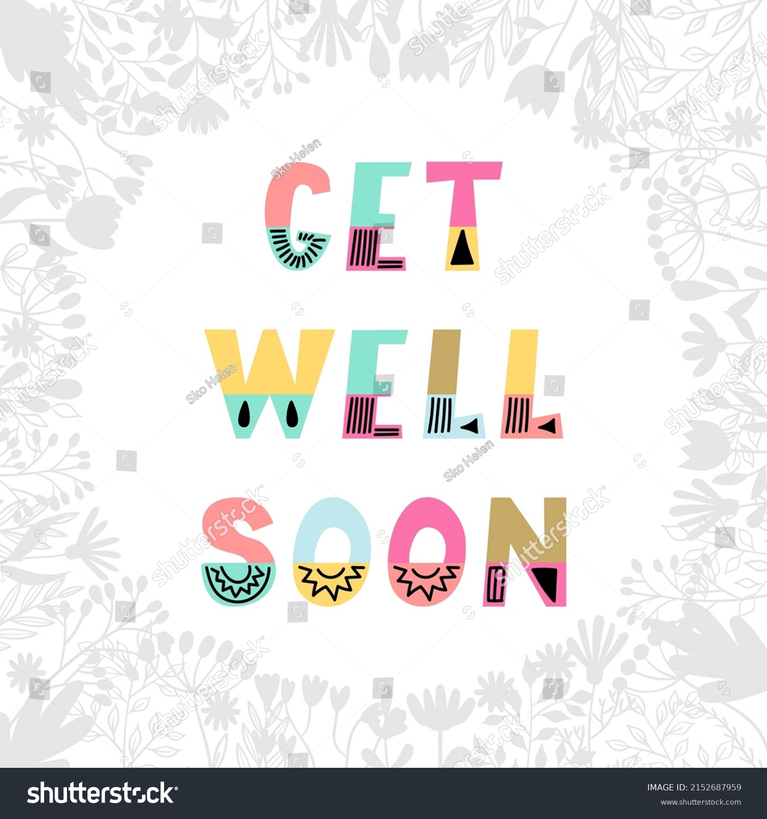 Get well soon. Inspirational and motivating - Royalty Free Stock Vector ...