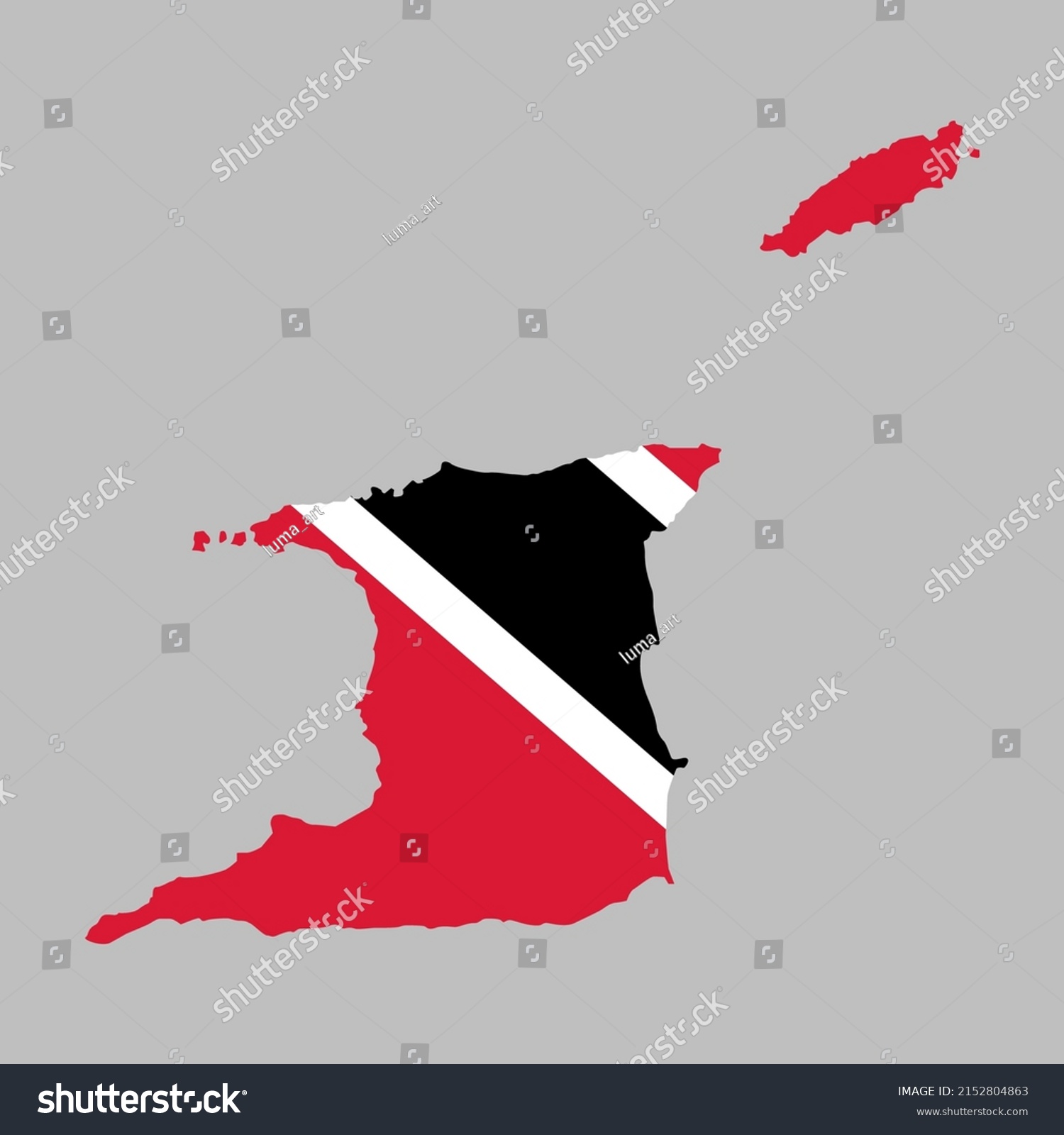 Trinidad And Tobago Flag Inside Map Borders Royalty Free Stock Vector