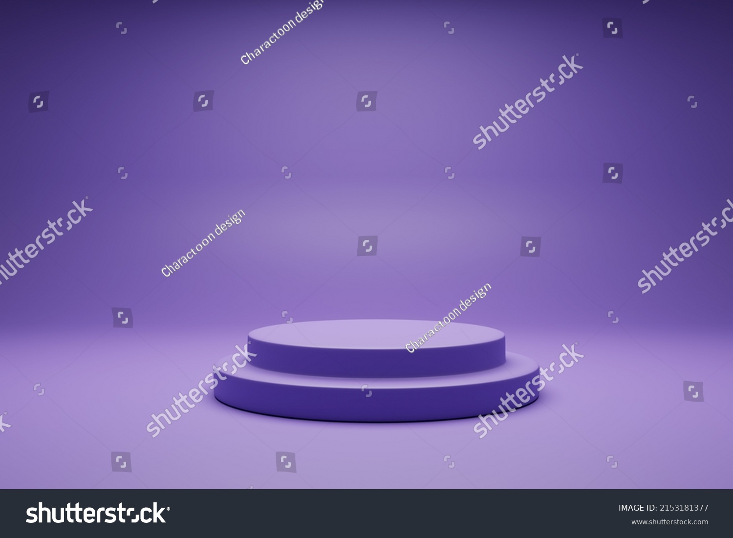3D rendering purple colour minimal concept double cylinder pedestal or podium for product showcase display on empty background. 3D mockup illustration #2153181377
