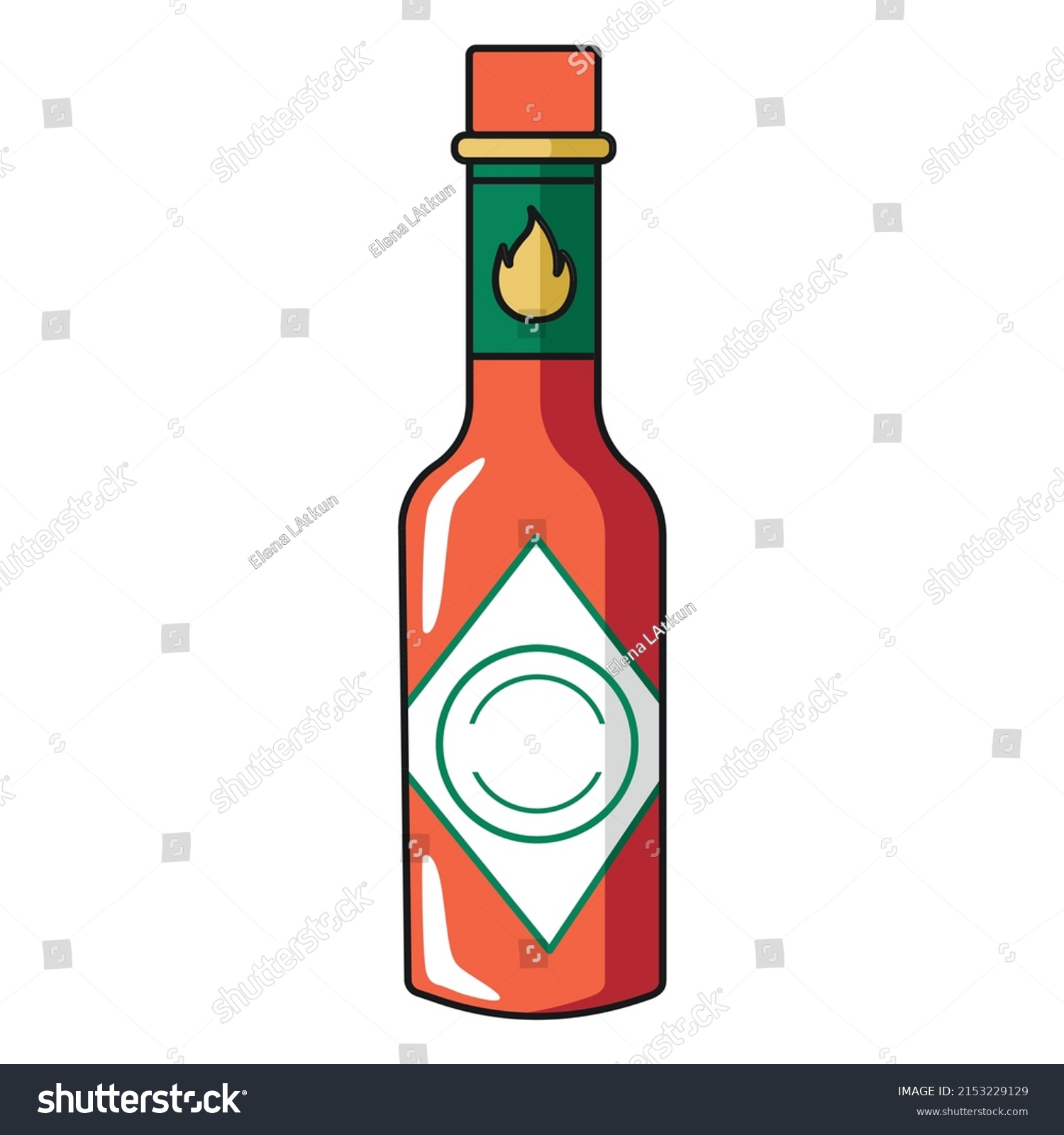 Tabasco Sauce Color Stroke. High quality vector #2153229129