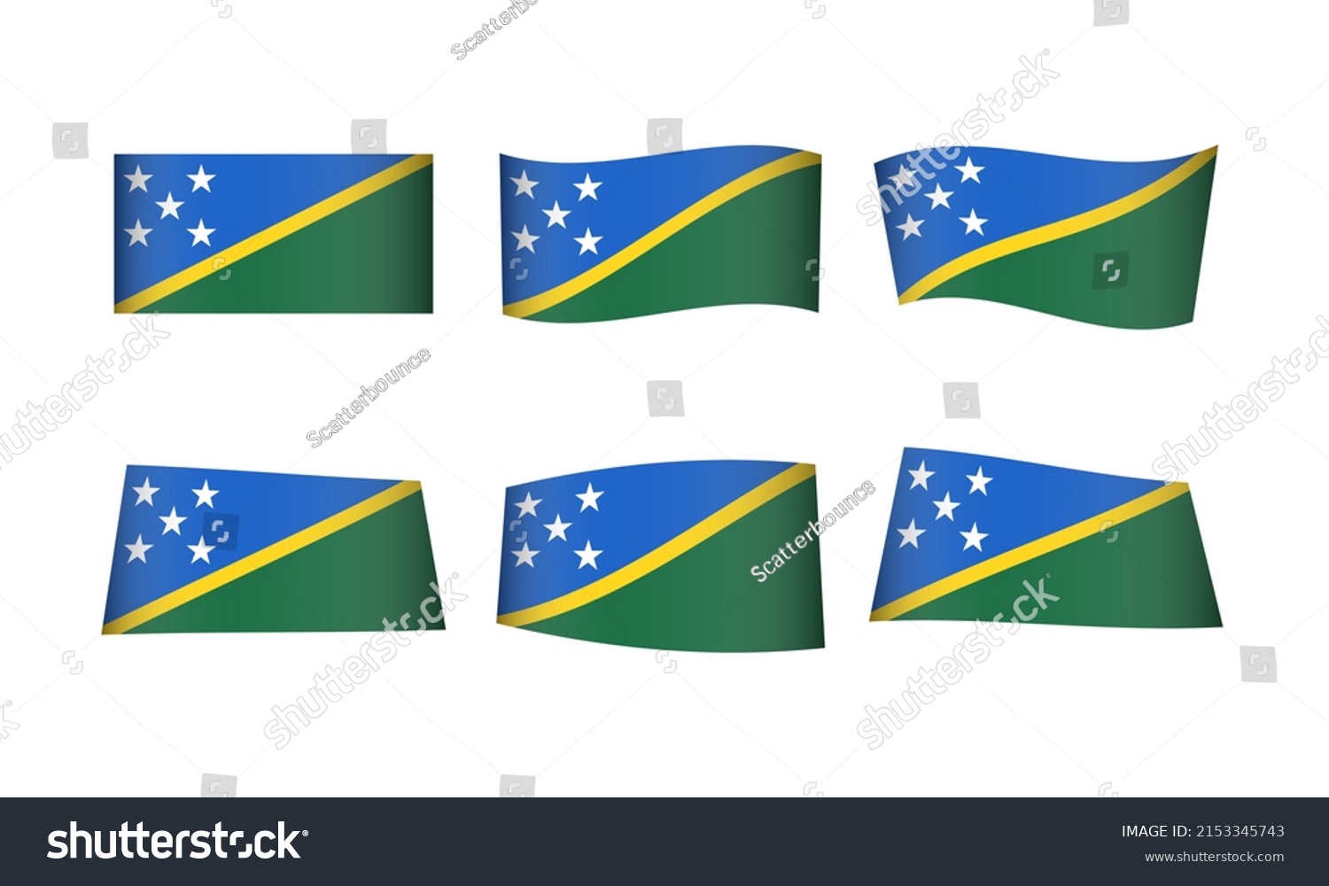 Solomon Islands Flag Waving Flags Vector Icons Royalty Free Stock