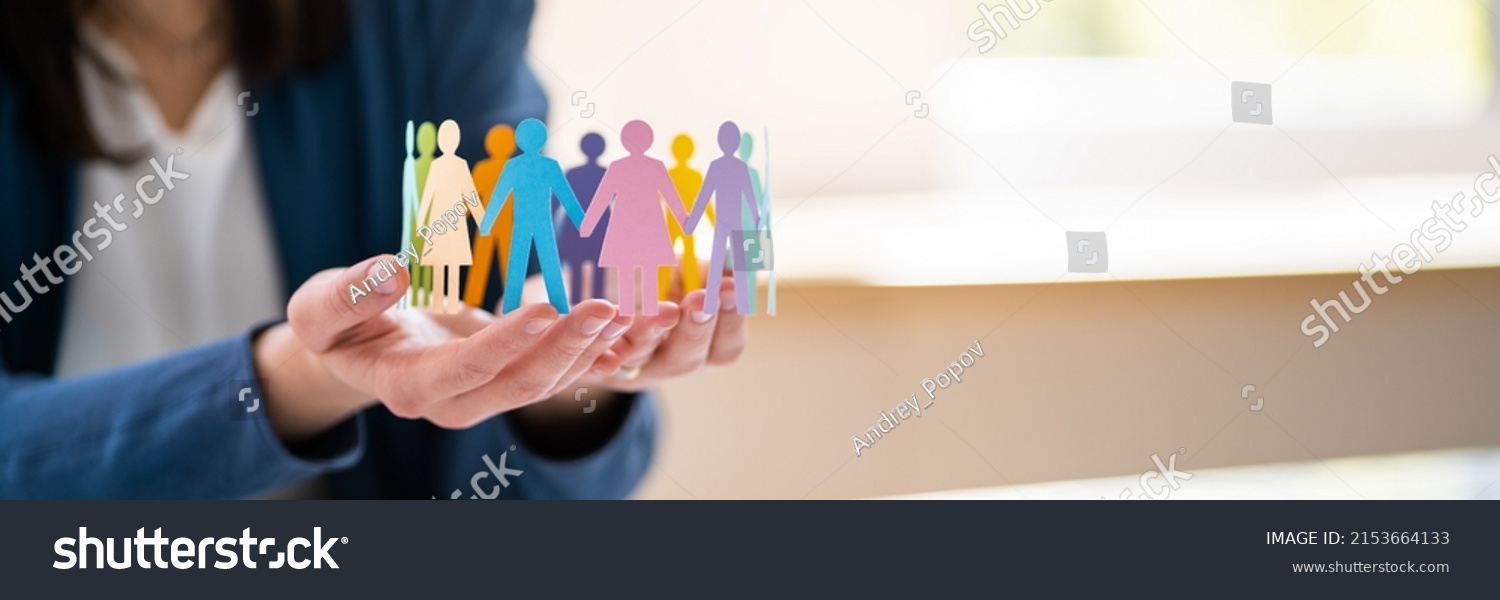 Diversity And Inclusion. Business Employment Leadership. People Silhouettes #2153664133